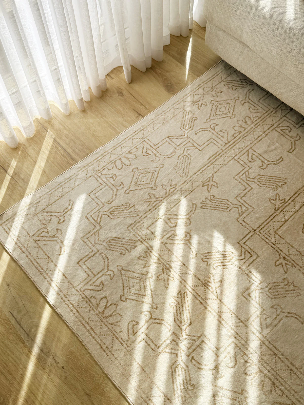 Anais Cream Medallion Washable Rug - Image 4