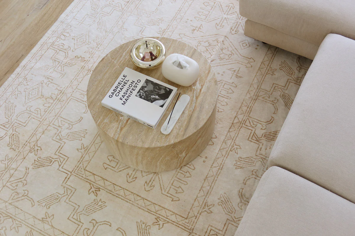 Anais Cream Medallion Washable Rug - Image 5