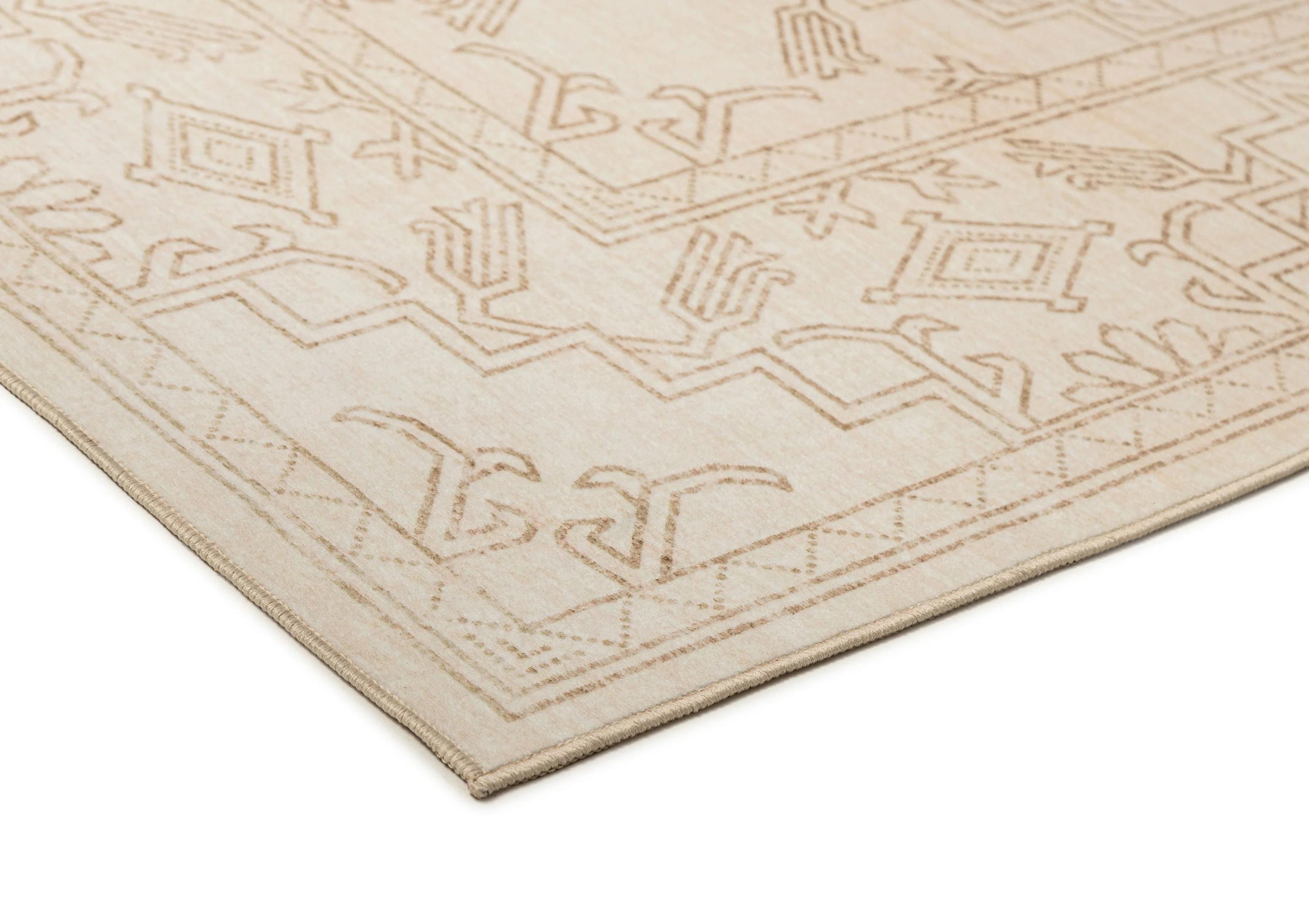 Anais Cream Medallion Washable Rug - Image 7
