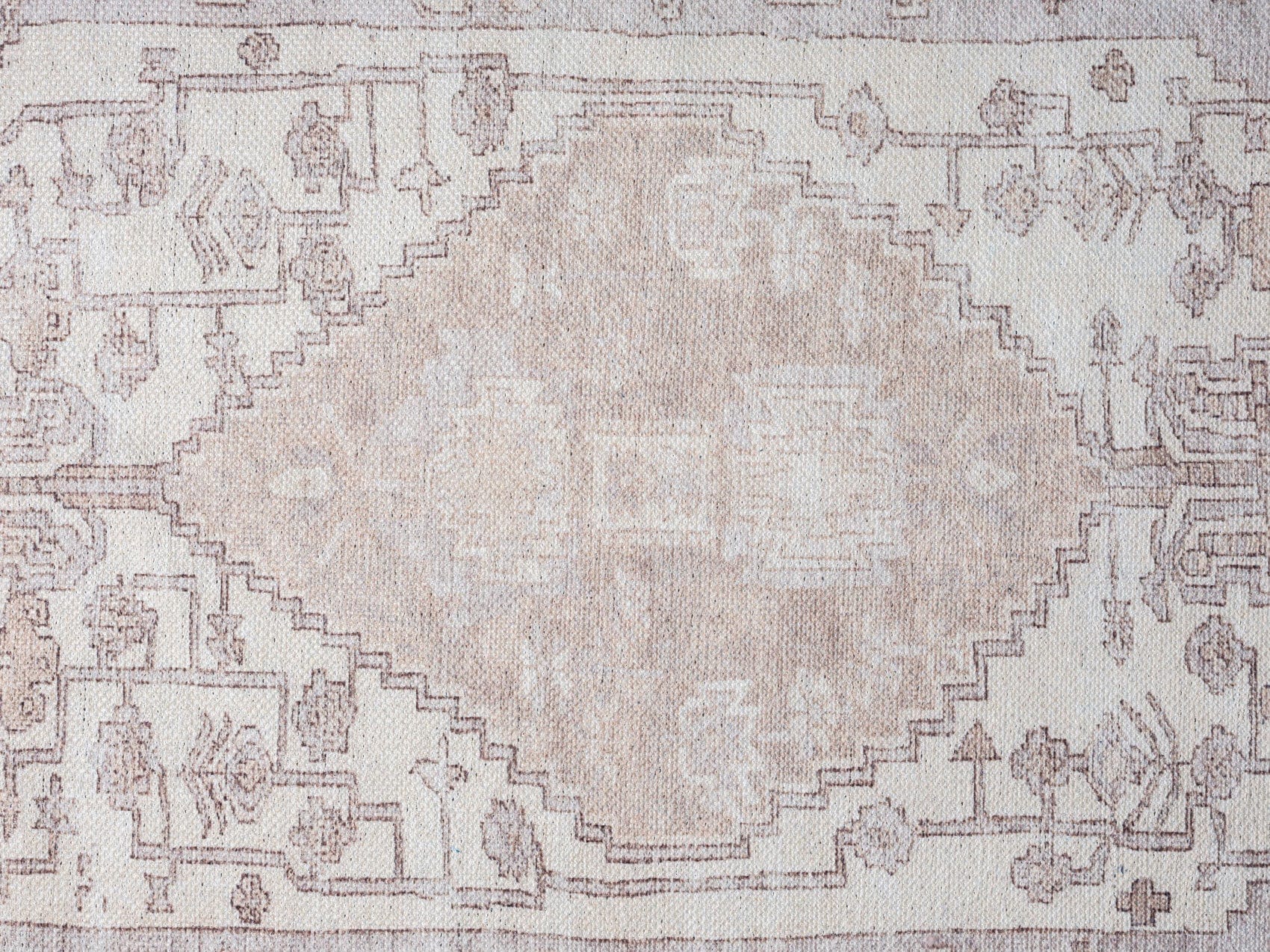 Aneesa Beige and Cream Traditional Distressed Washable Rug - Image 14