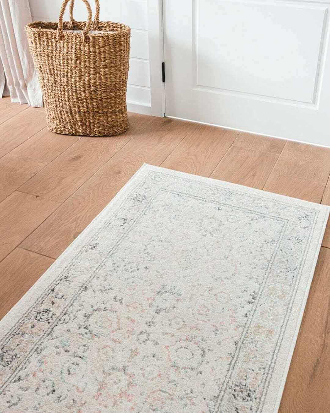 Anine Cream And Grey Multi-Colour Traditional Floral Runner Rug - Image 2
