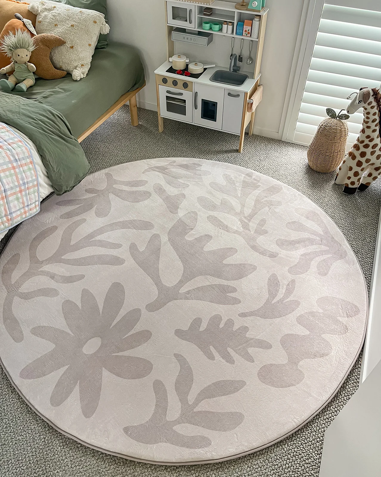 Antem Cream Beige Shapes Rollie Pollie Round Playmat - Image 2