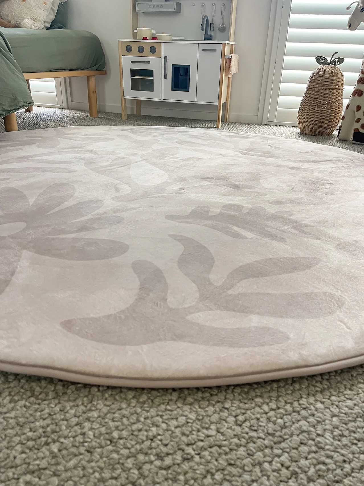 Antem Cream Beige Shapes Rollie Pollie Round Playmat - Image 5
