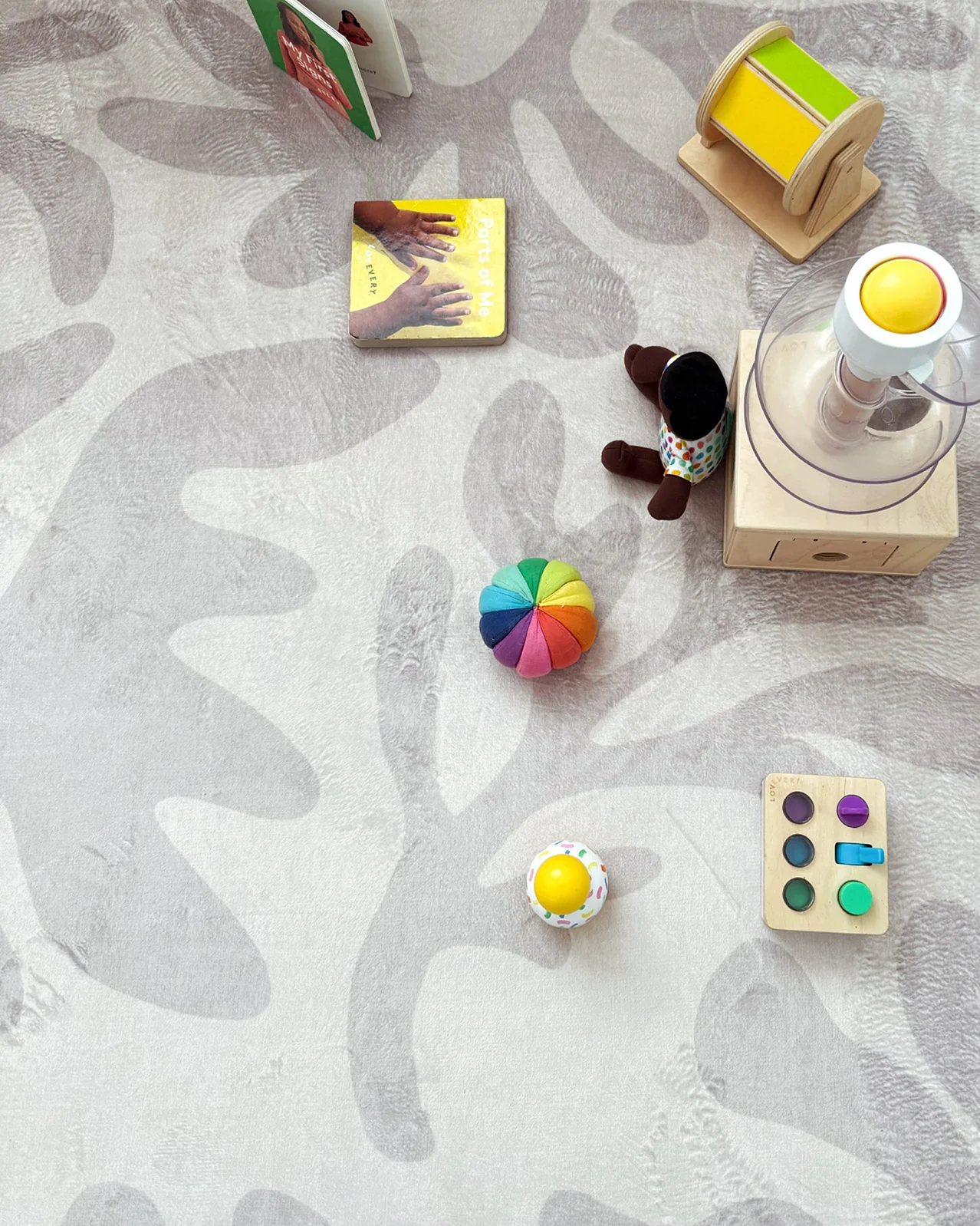 Antem Cream Beige Shapes Rollie Pollie Round Playmat - Image 7