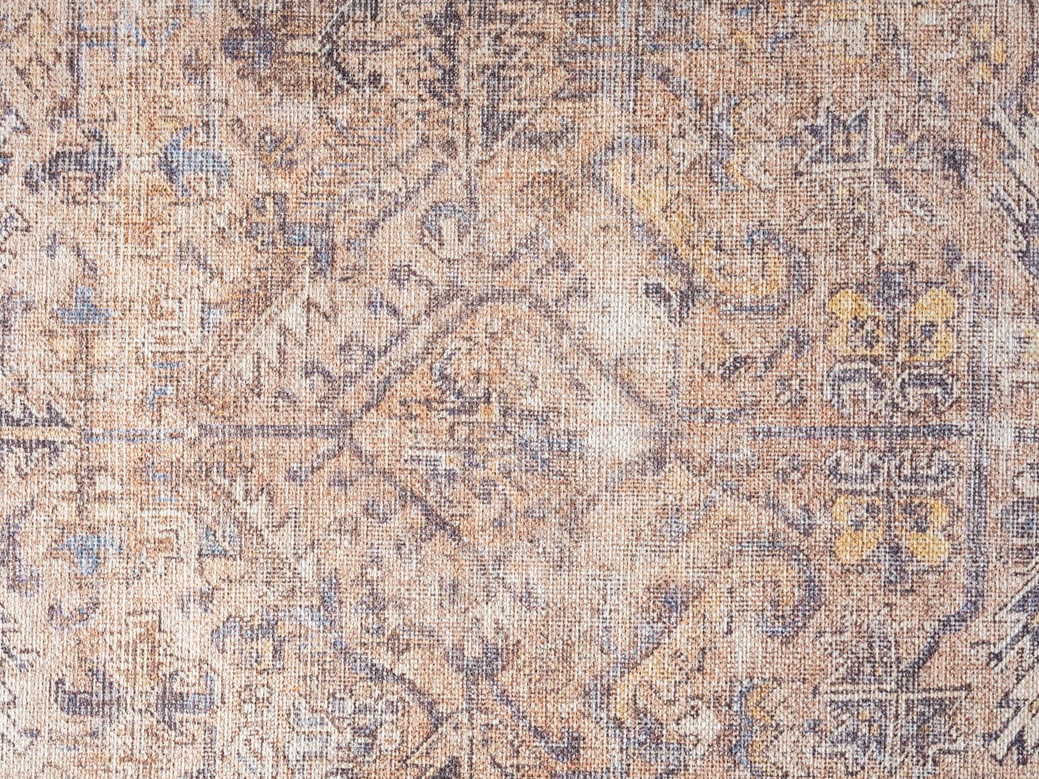 Anyel Brown and Blue Traditional Distressed Washable Runner Rug - Image 10