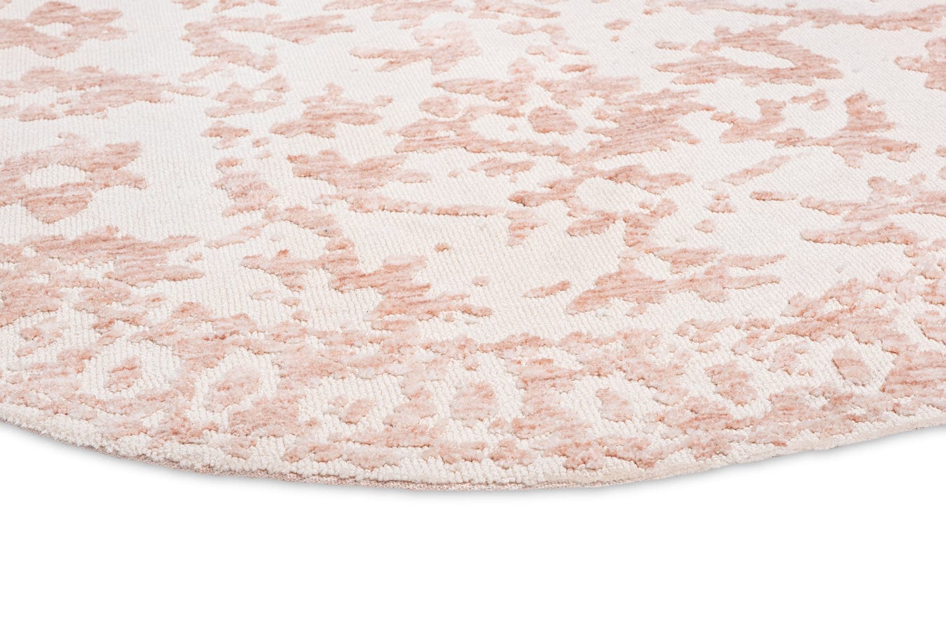 Aria Pink and Ivory Floral Transitional Round Rug - Image 3