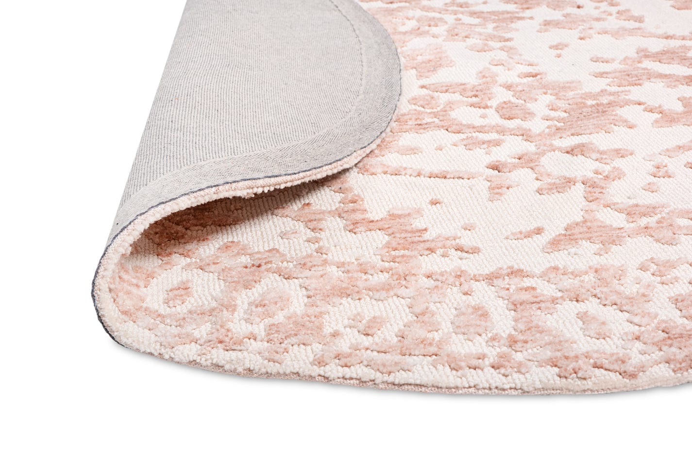 Aria Pink and Ivory Floral Transitional Round Rug - Image 4