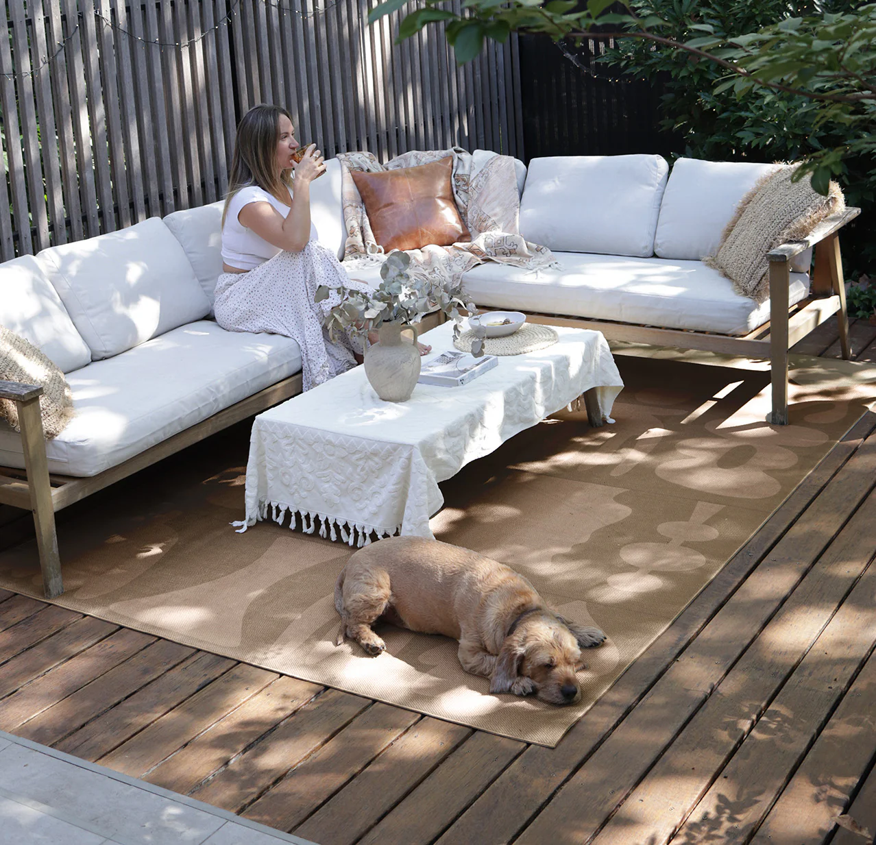 Aswati Brown Graphic Indoor Outdoor Washable Rug - Image 4