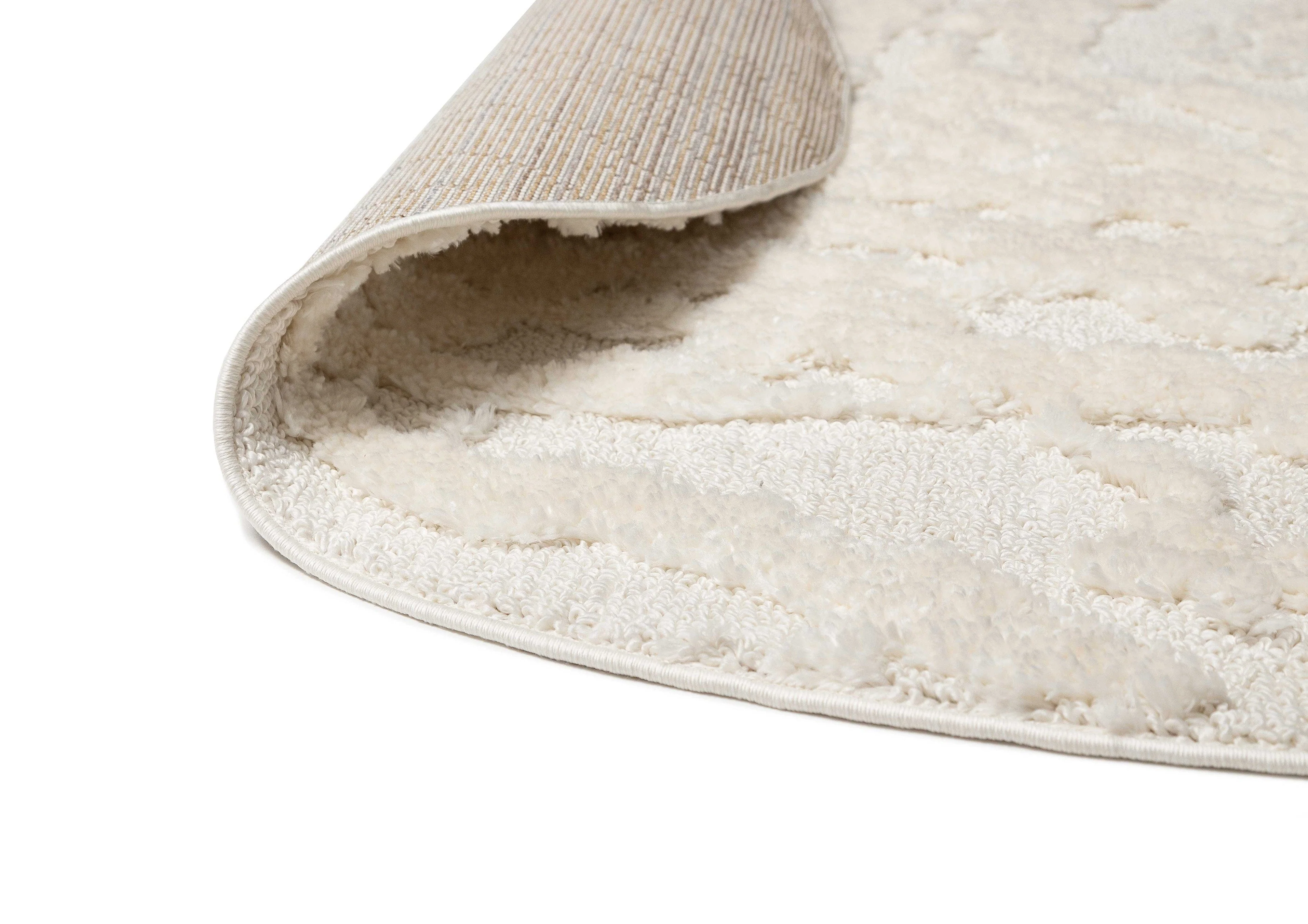 Aurora Ivory Cream Abstract Textured Round Rug - Image 10