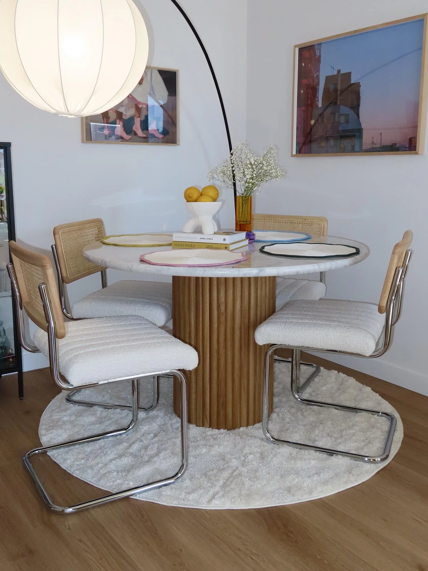 Aurora Ivory Cream Abstract Textured Round Rug - Image 3