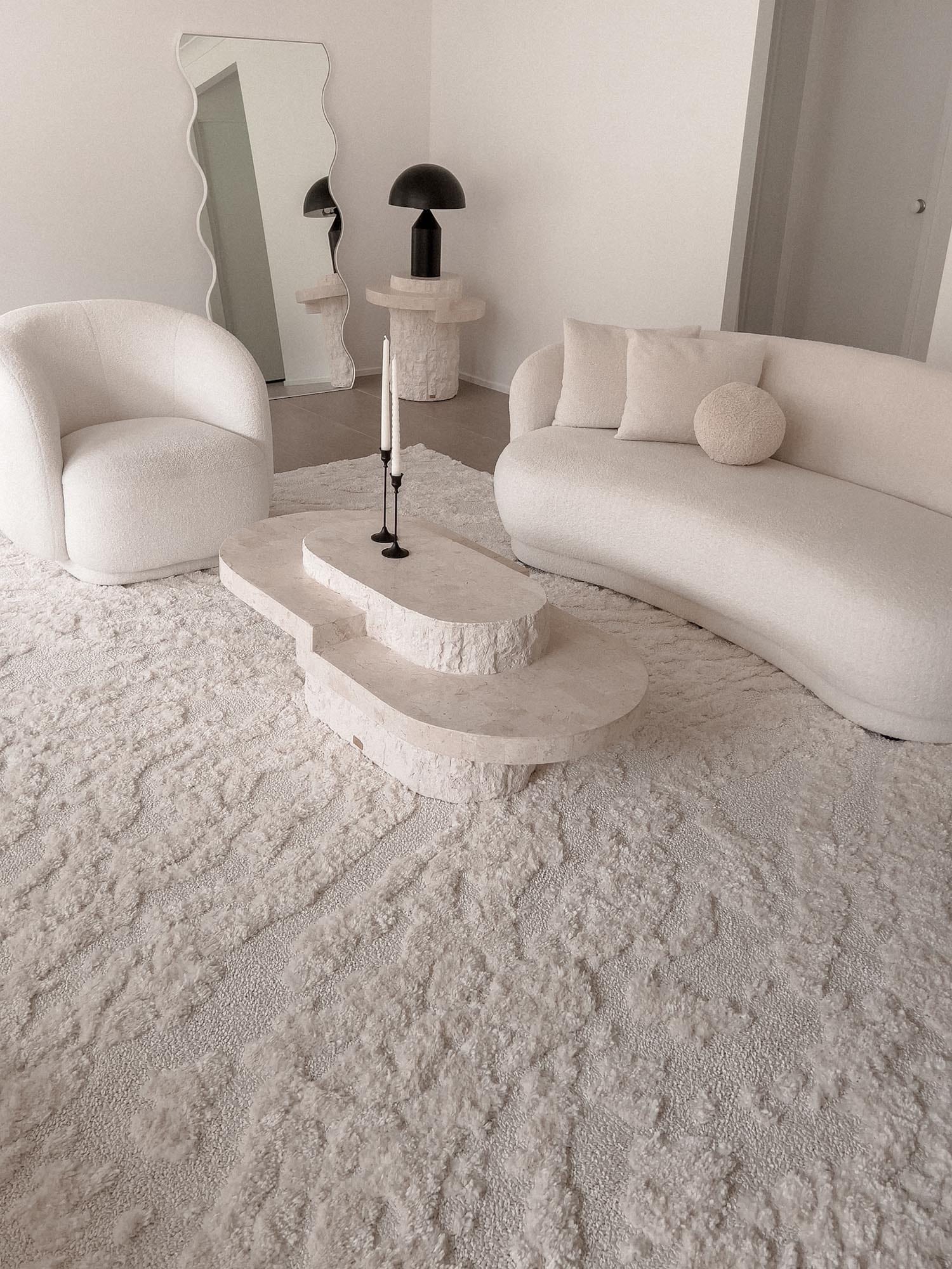 Aurora Ivory Cream Abstract Textured Rug - Image 6