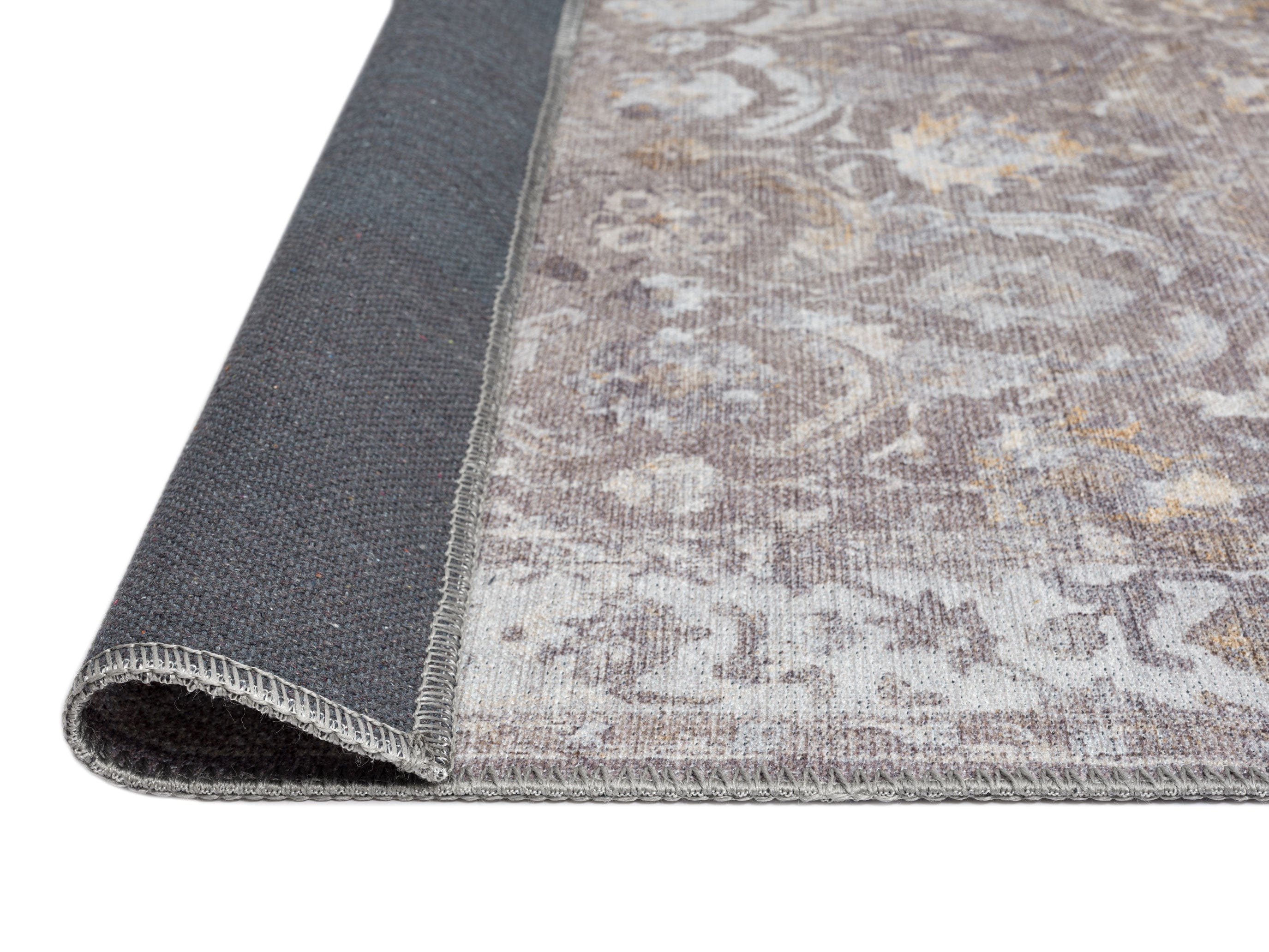 Ava Grey and Gold Traditional Distressed Washable Rug - Image 15