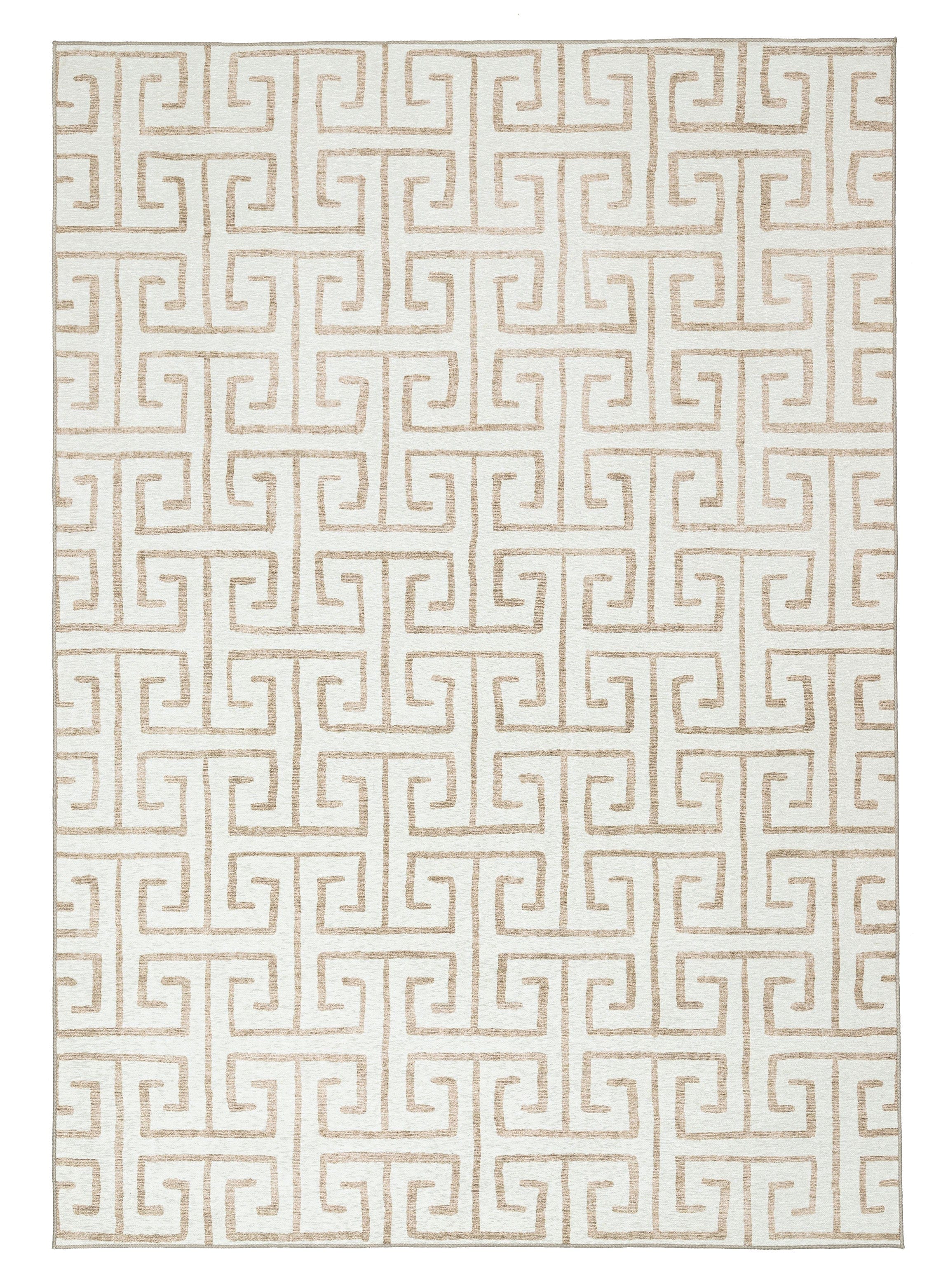 Ayat Beige Cream Indoor Outdoor Washable Rug