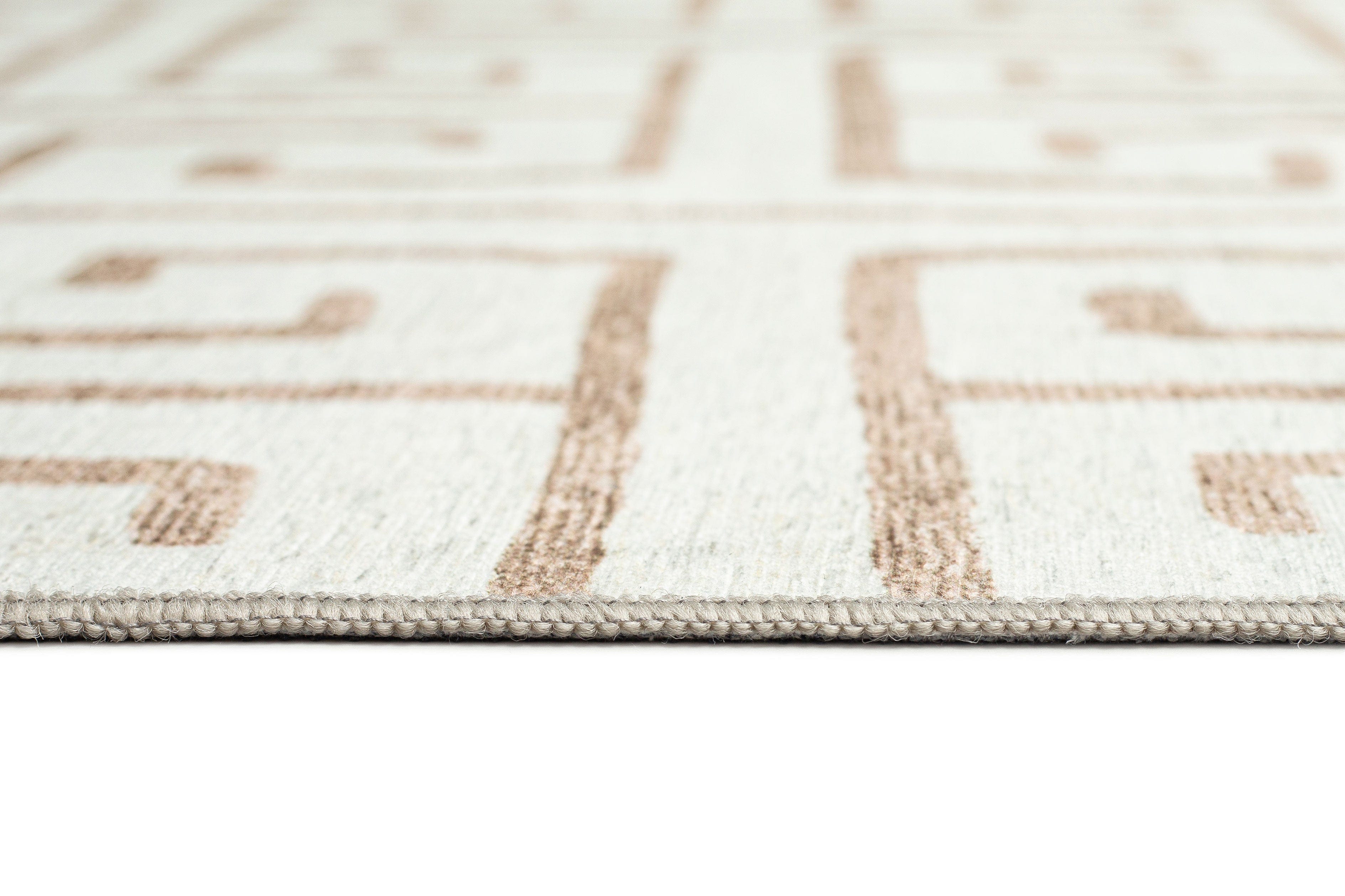 Ayat Beige Cream Indoor Outdoor Washable Rug - Image 11