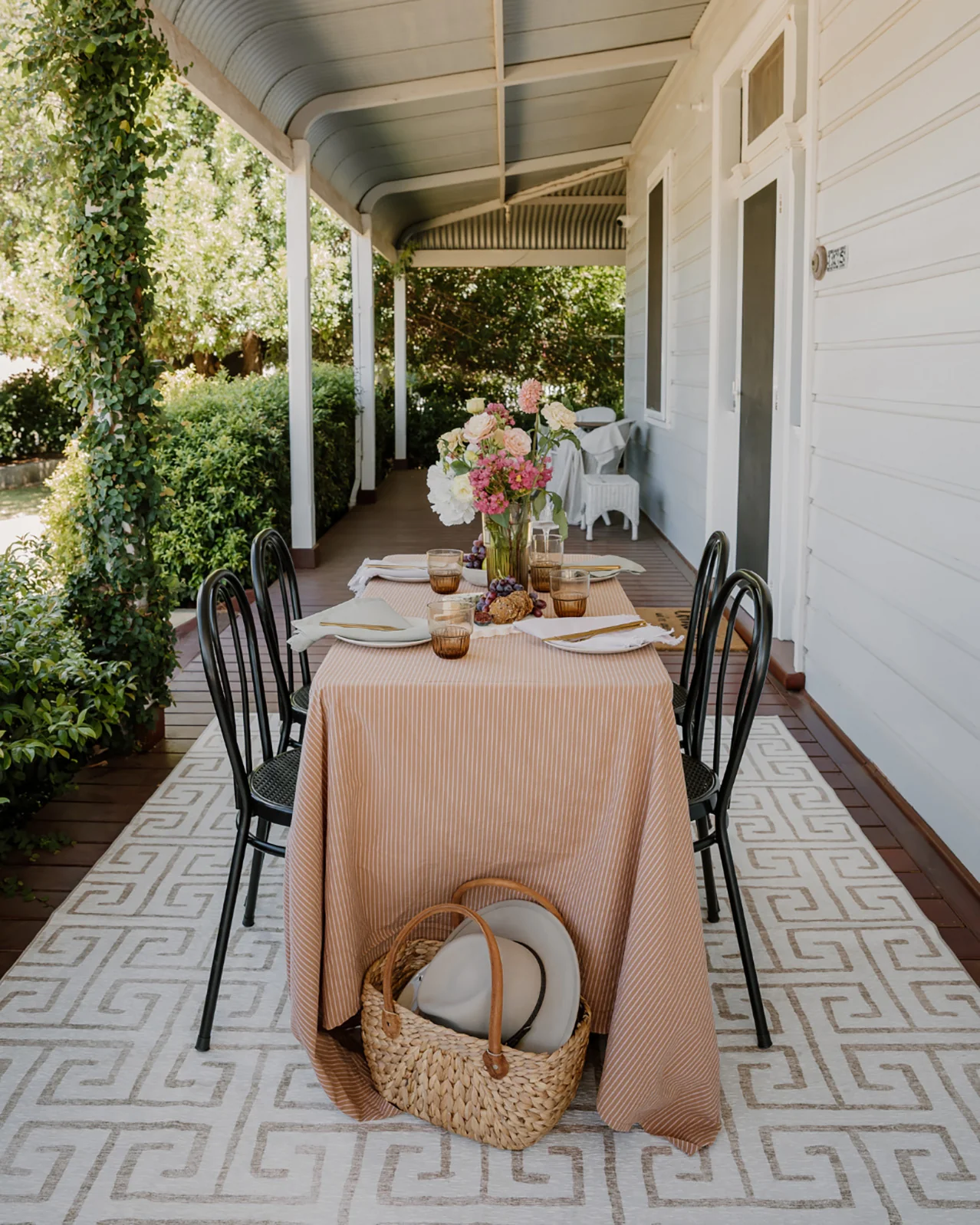 Ayat Beige Cream Indoor Outdoor Washable Rug - Image 2
