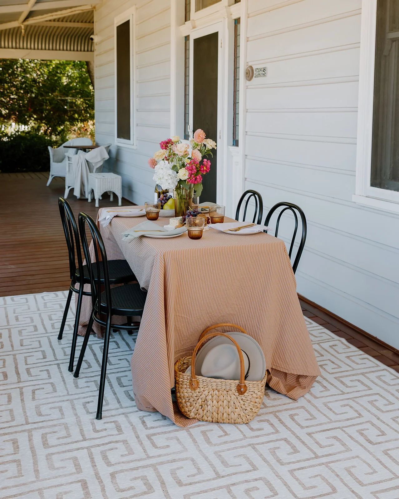 Ayat Beige Cream Indoor Outdoor Washable Rug - Image 4
