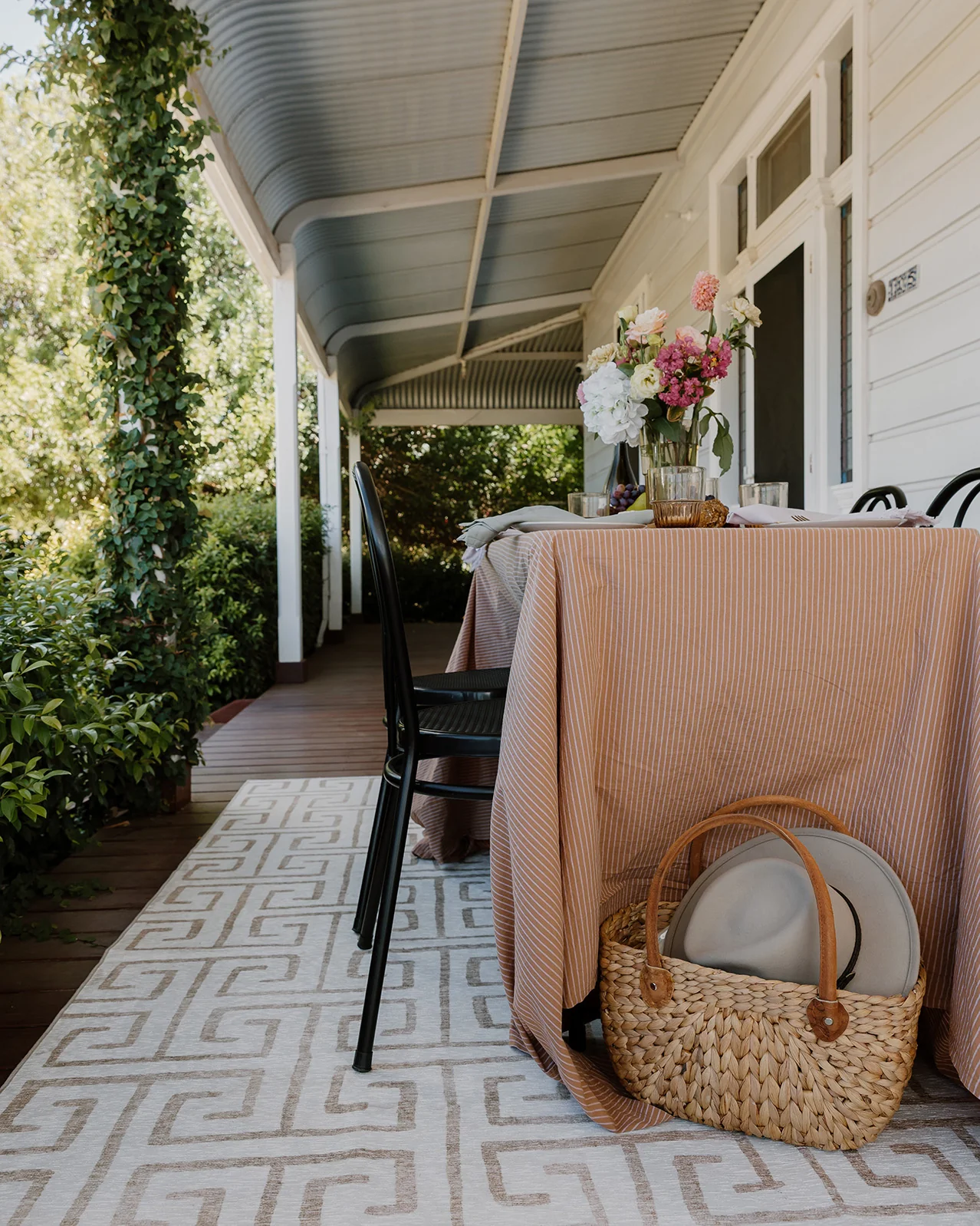 Ayat Beige Cream Indoor Outdoor Washable Rug - Image 5