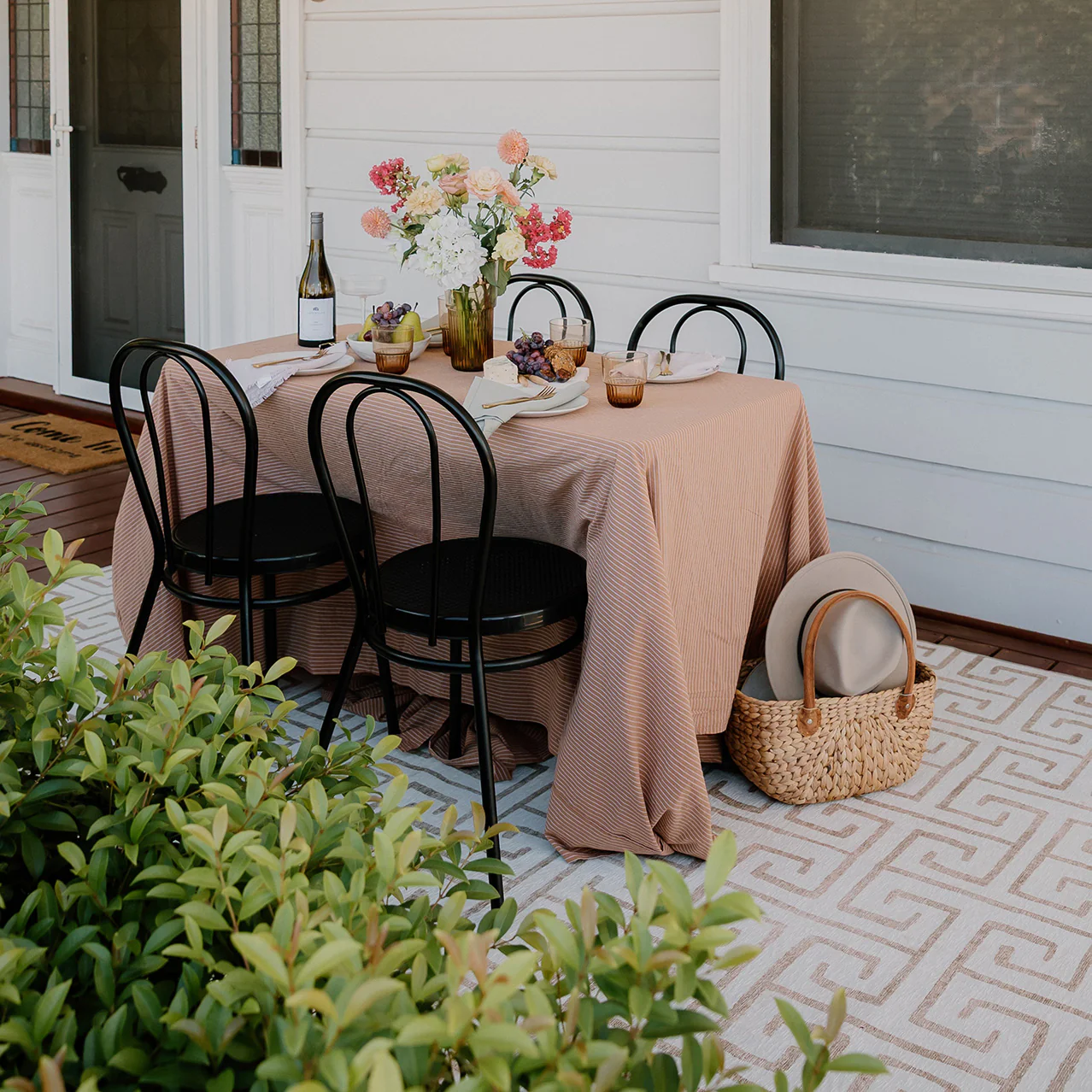 Ayat Beige Cream Indoor Outdoor Washable Rug - Image 6