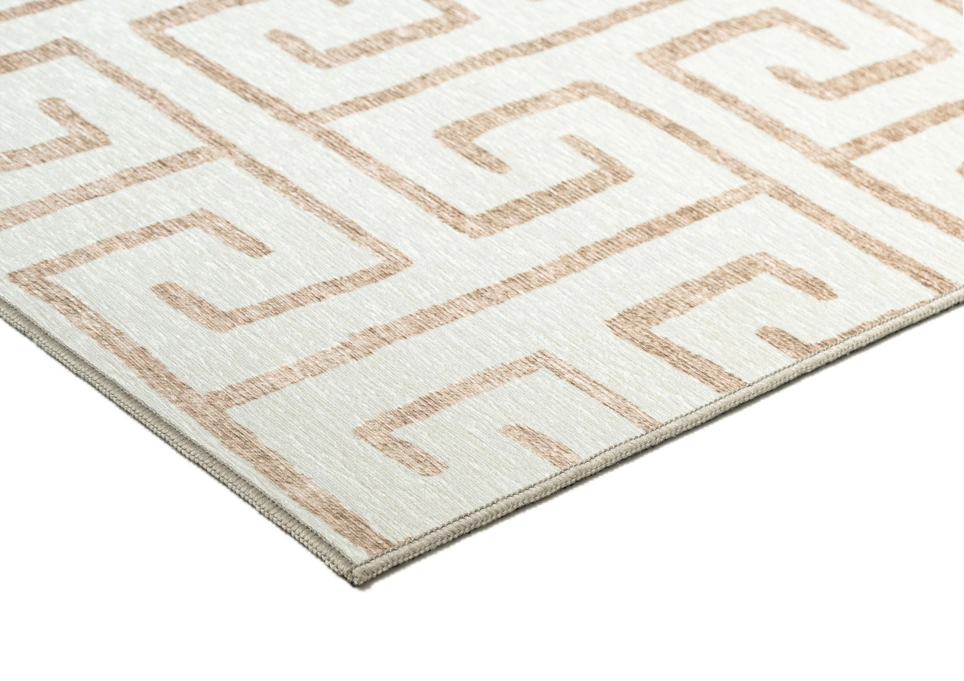 Ayat Beige Cream Indoor Outdoor Washable Rug - Image 7