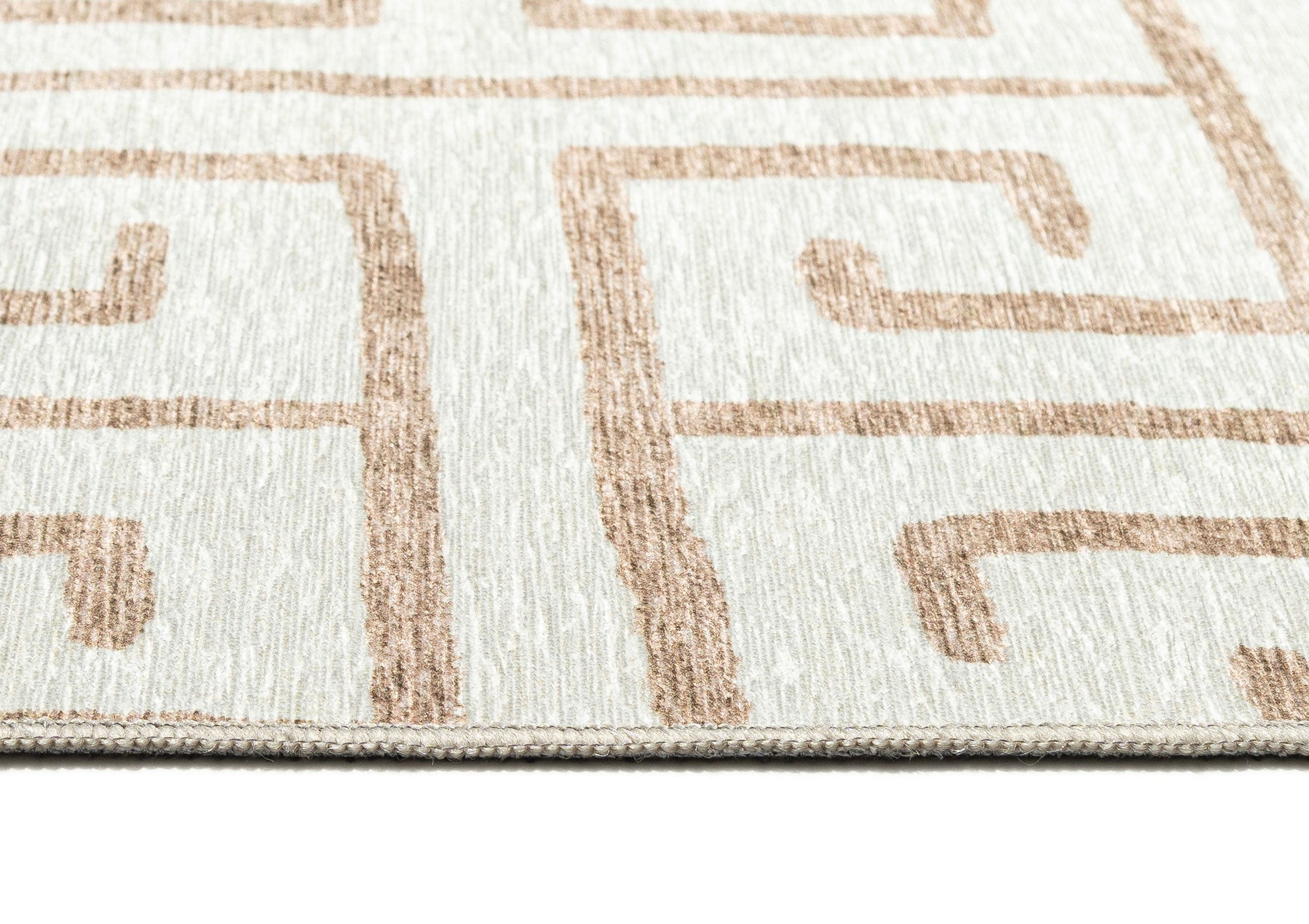 Ayat Beige Cream Indoor Outdoor Washable Rug - Image 8
