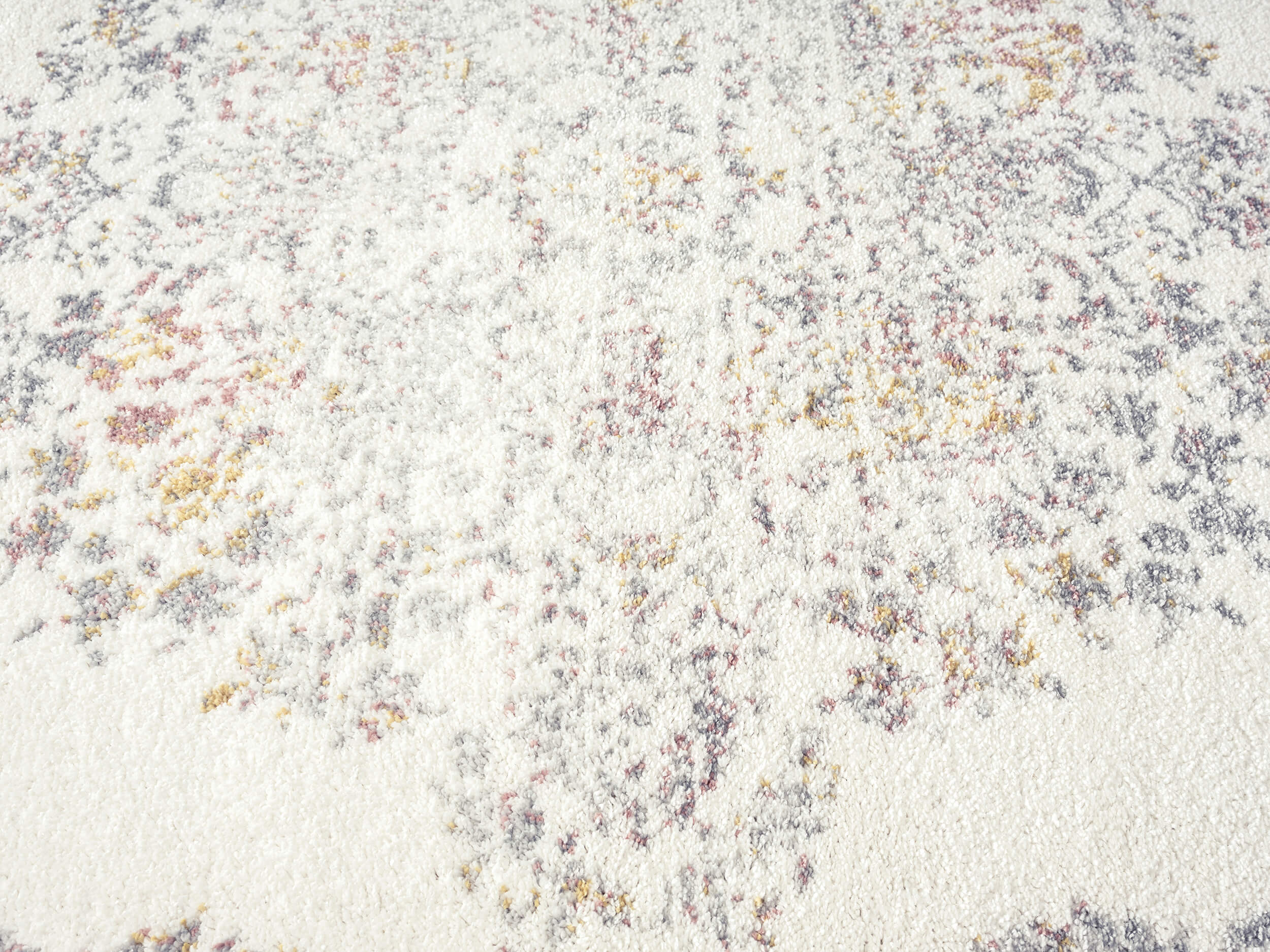Aysha Pink Yellow and Grey Traditional Medallion Rug - Image 7