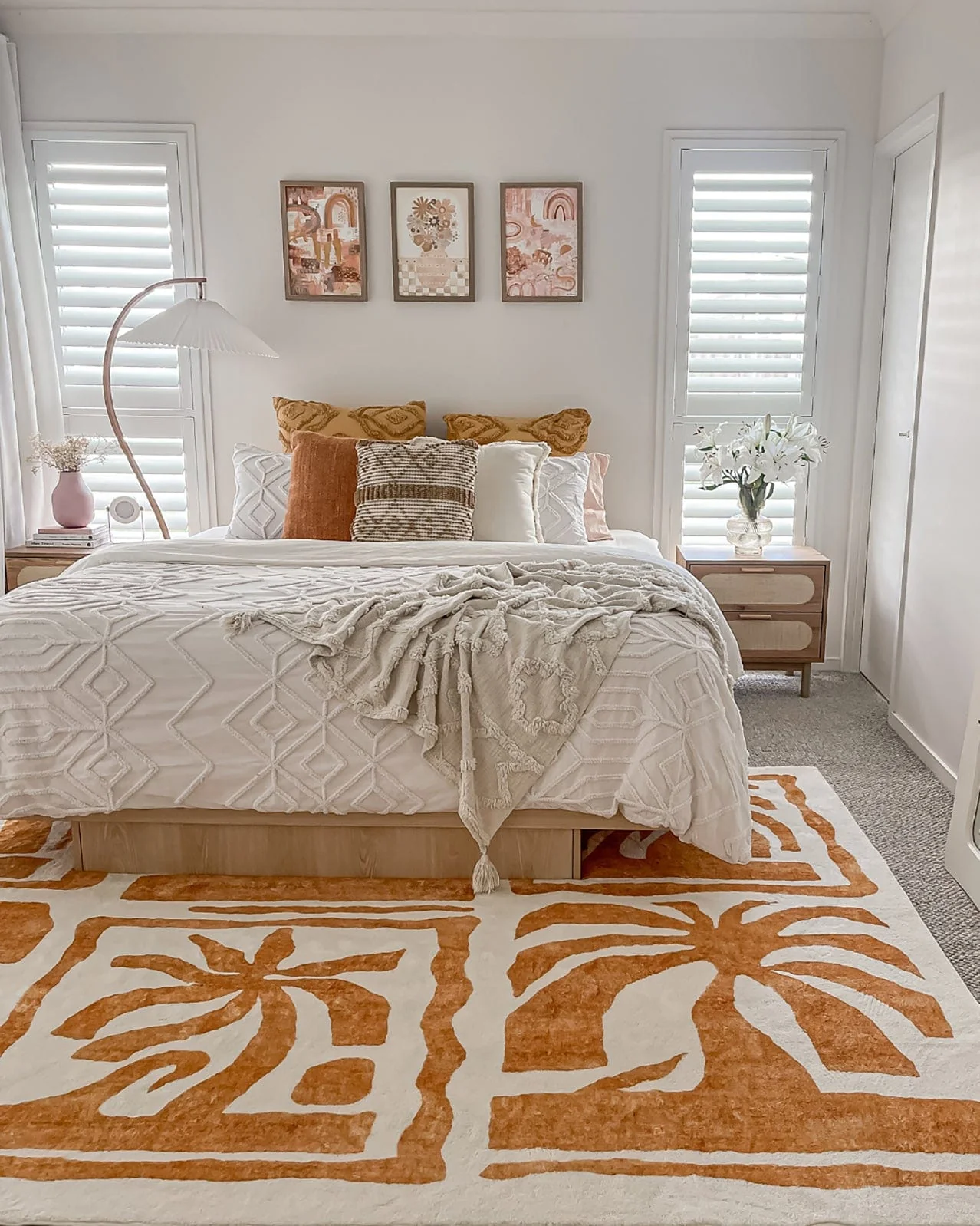 Azalea Brown Tan Waves and Palms Washable Rug - Image 2