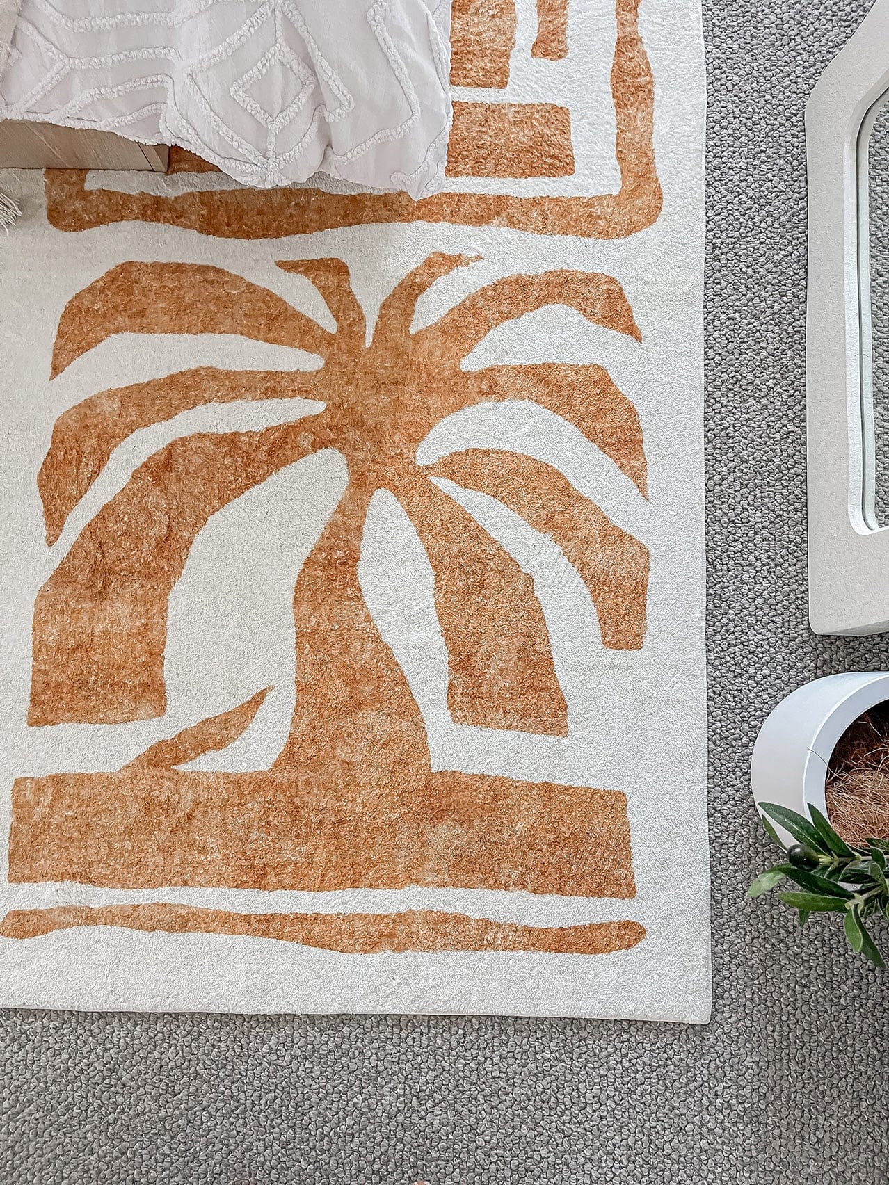 Azalea Brown Tan Waves and Palms Washable Rug - Image 6