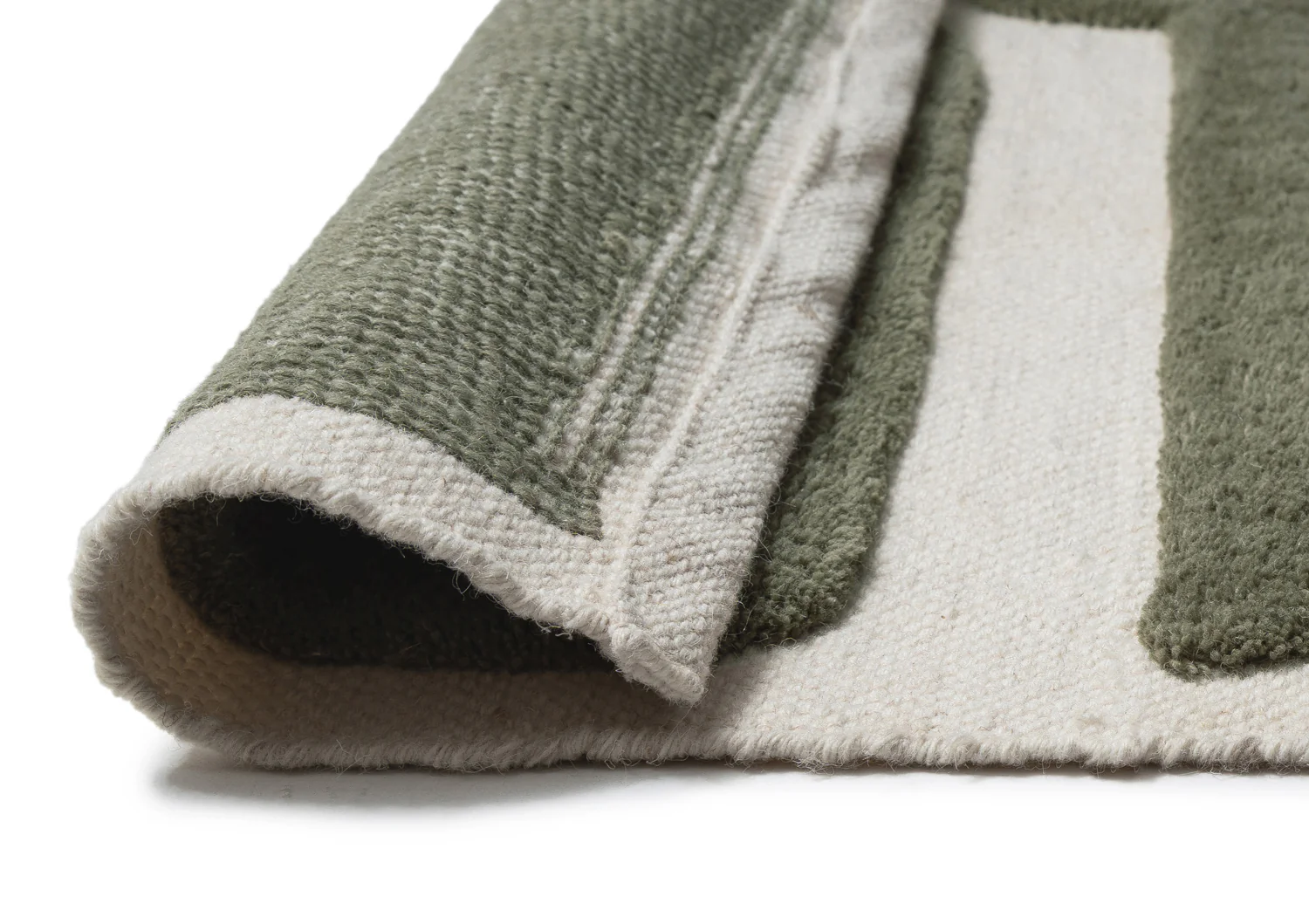 Azibo Green Abstract Washable Wool Rug - Image 10