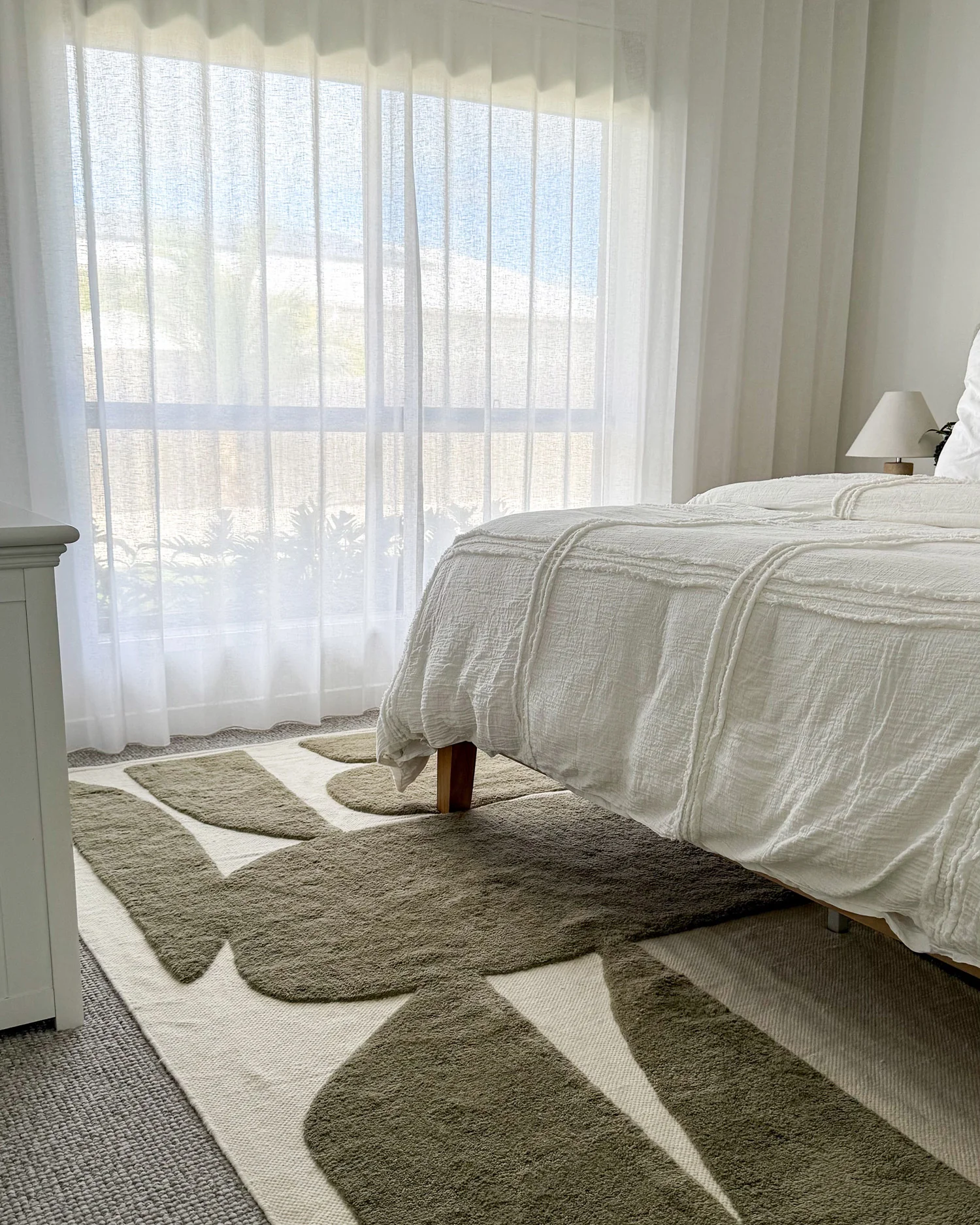 Azibo Green Abstract Washable Wool Rug - Image 5