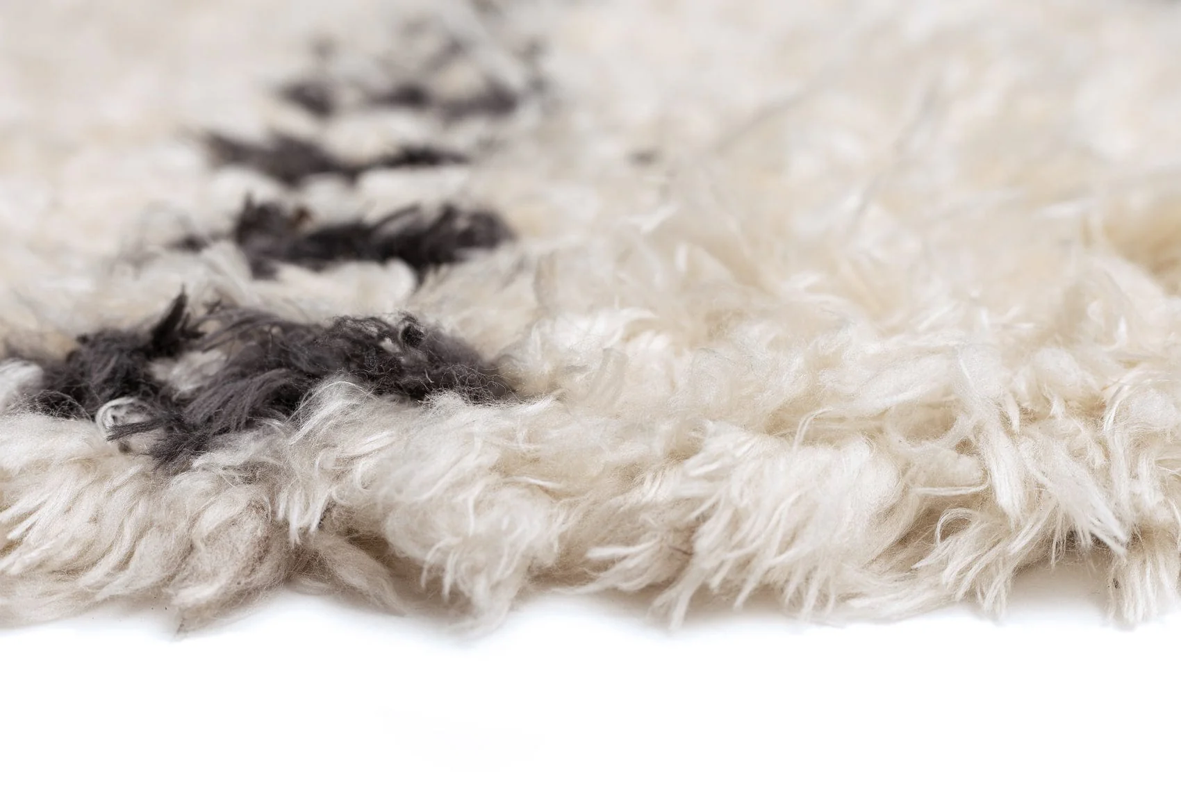 Batola Cream & Black Tribal Shag Rug - Image 11