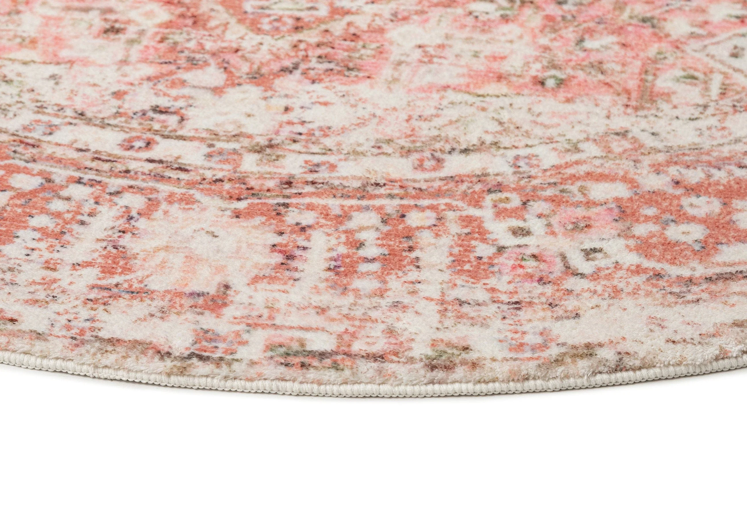 Beatrice Peach Transitional Washable Round Rug - Image 4