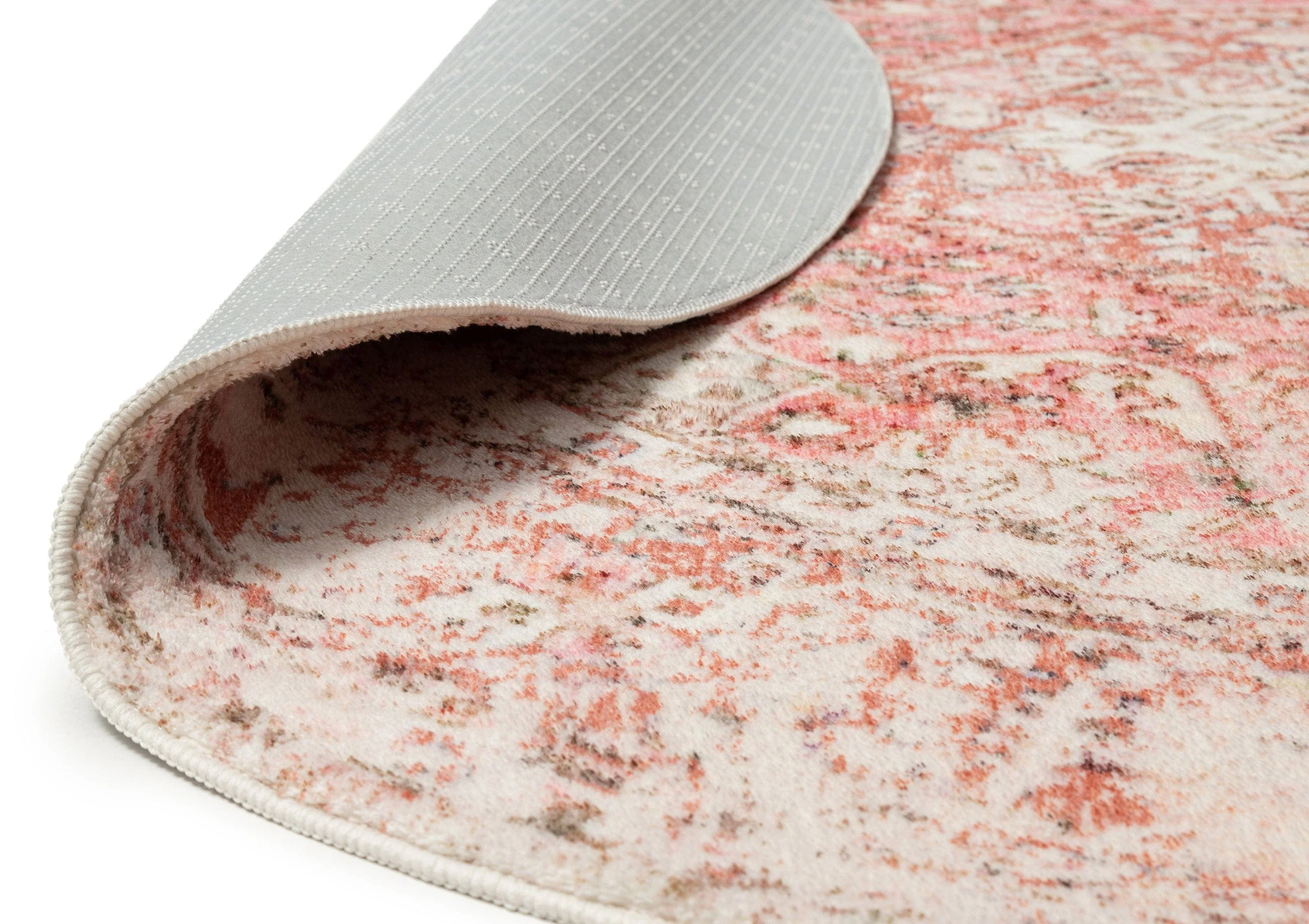 Beatrice Peach Transitional Washable Round Rug - Image 5