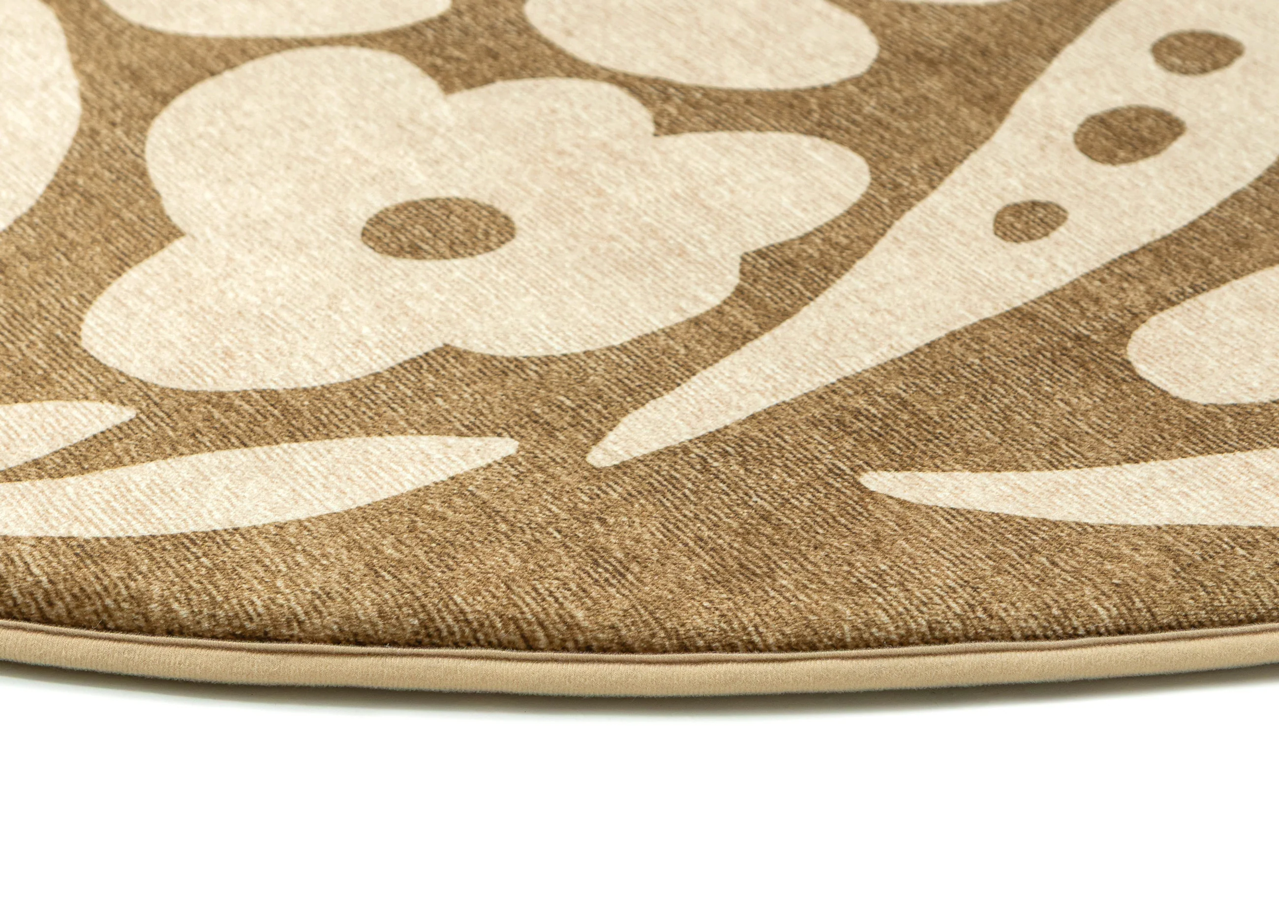 Bess Khaki and Brown Floral Rollie Pollie Round Playmat - Image 2