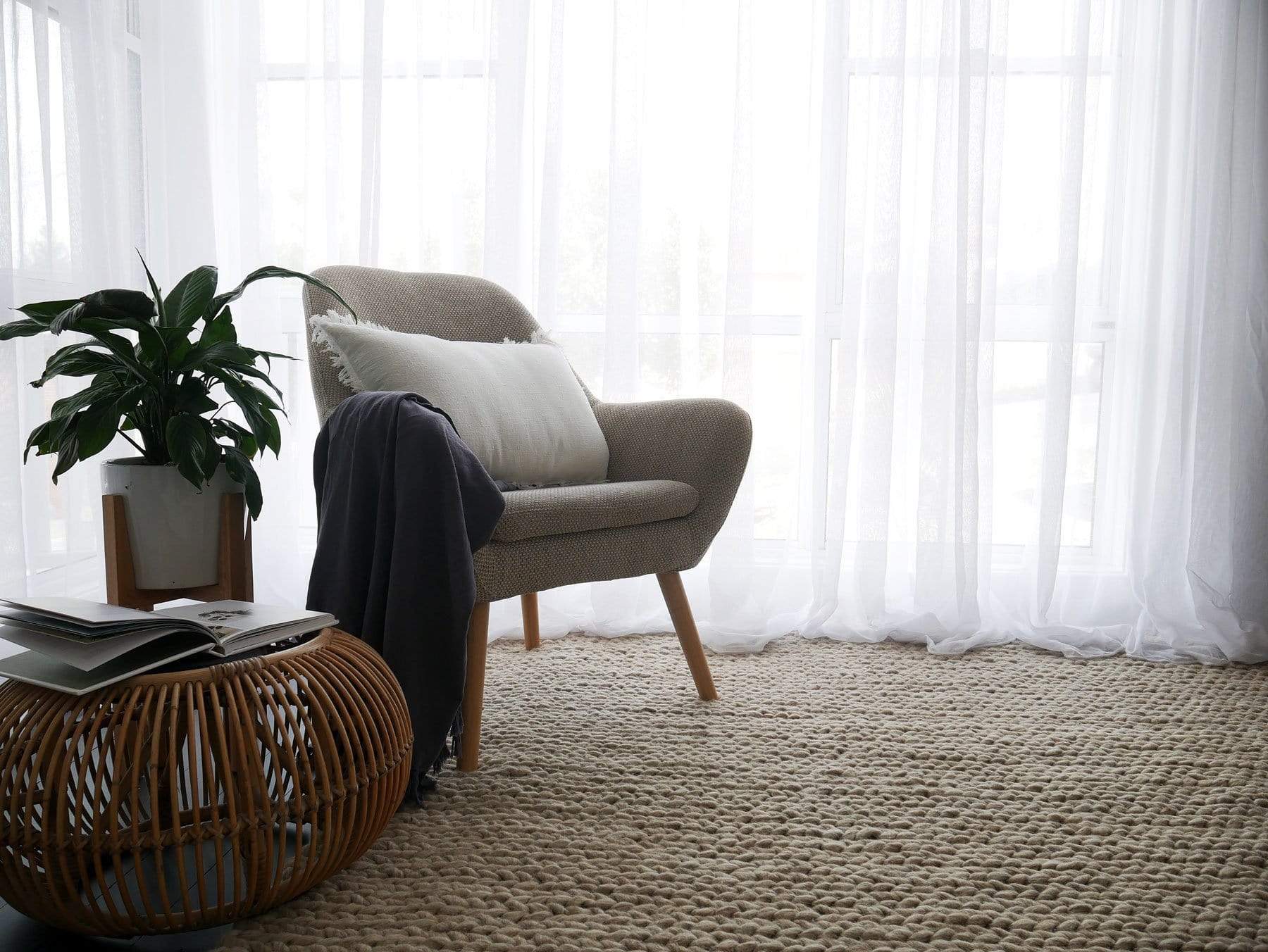 Bianca Natural Tan Braided Wool Rug - Image 9