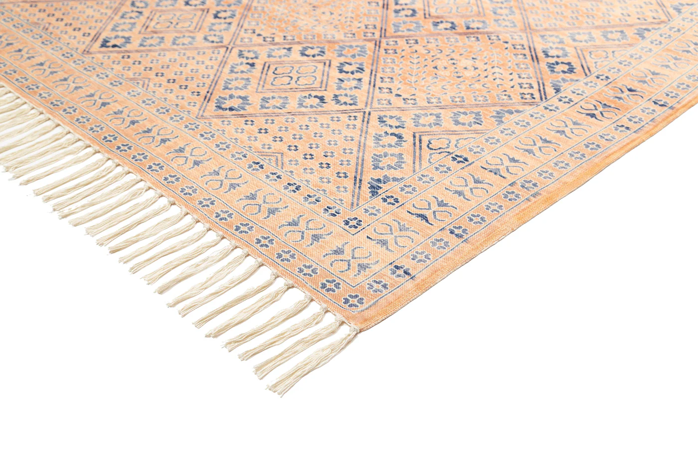 Bibi Blue and Orange Boho Picnic Rug - Image 6
