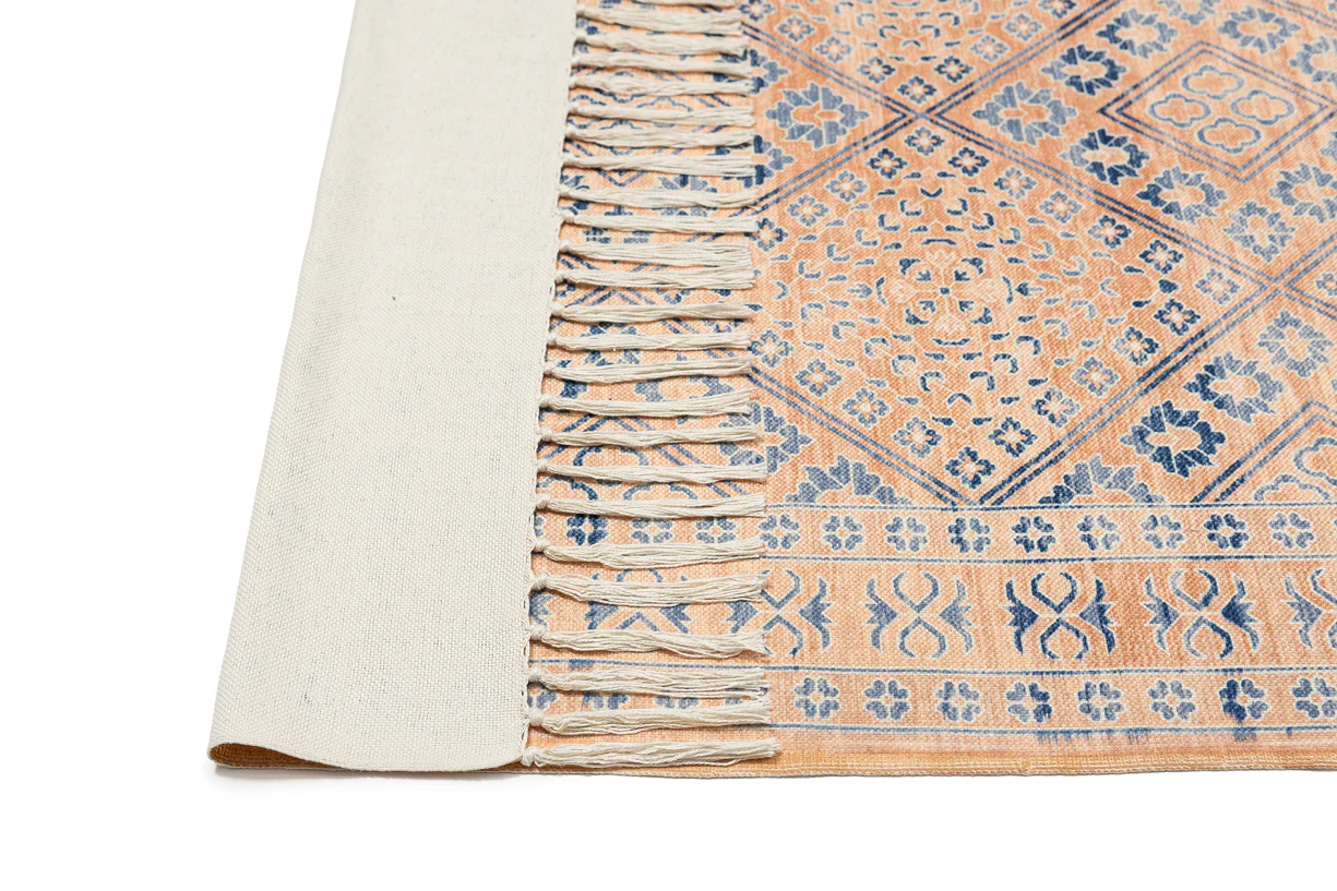 Bibi Blue and Orange Boho Picnic Rug - Image 7