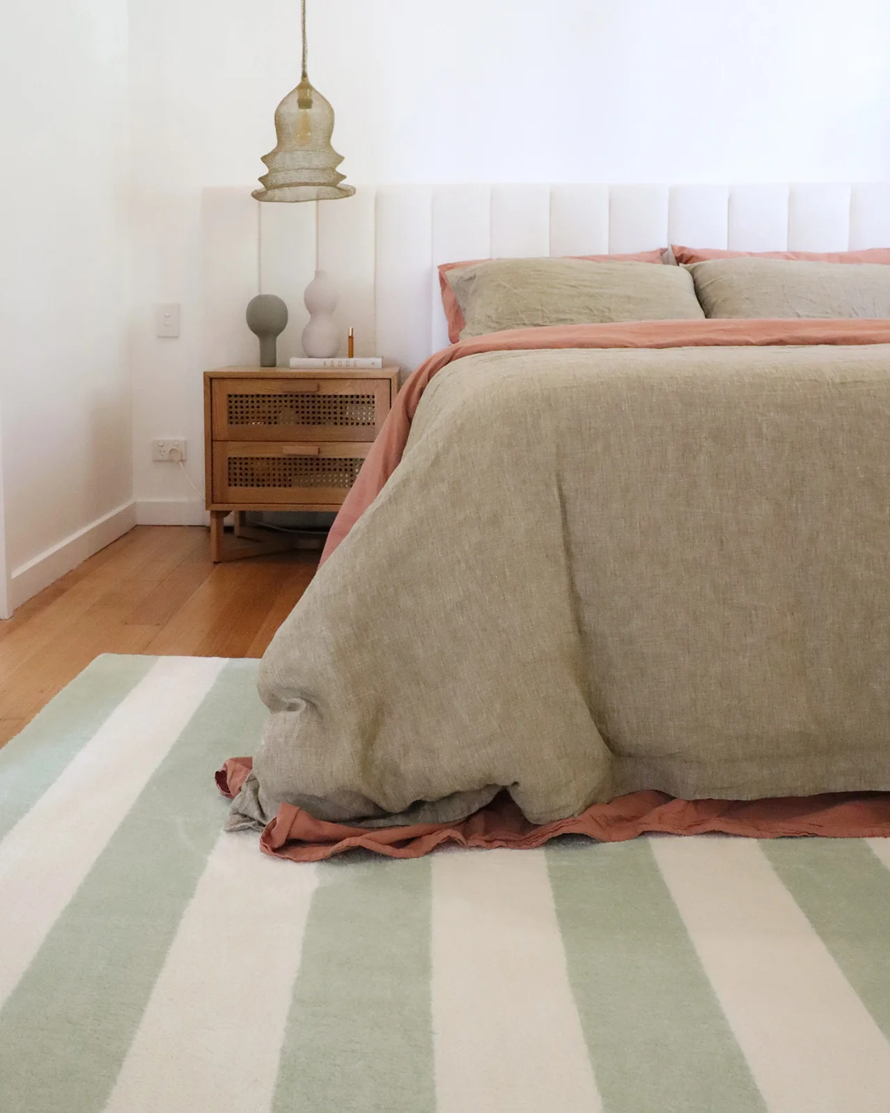 Blair Green Sage Stripe Washable Rug - Image 5