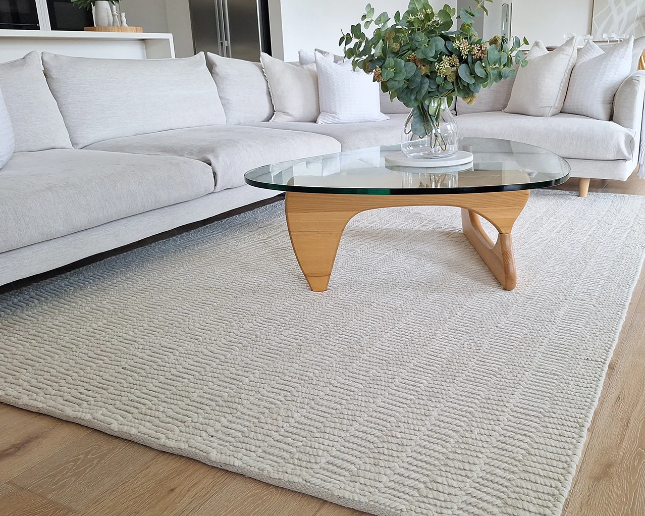 Blanca Ivory Textured Wool Rug - Image 6