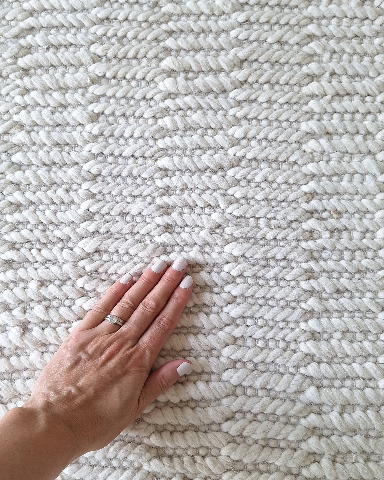 Blanca Ivory Textured Wool Rug - Image 8