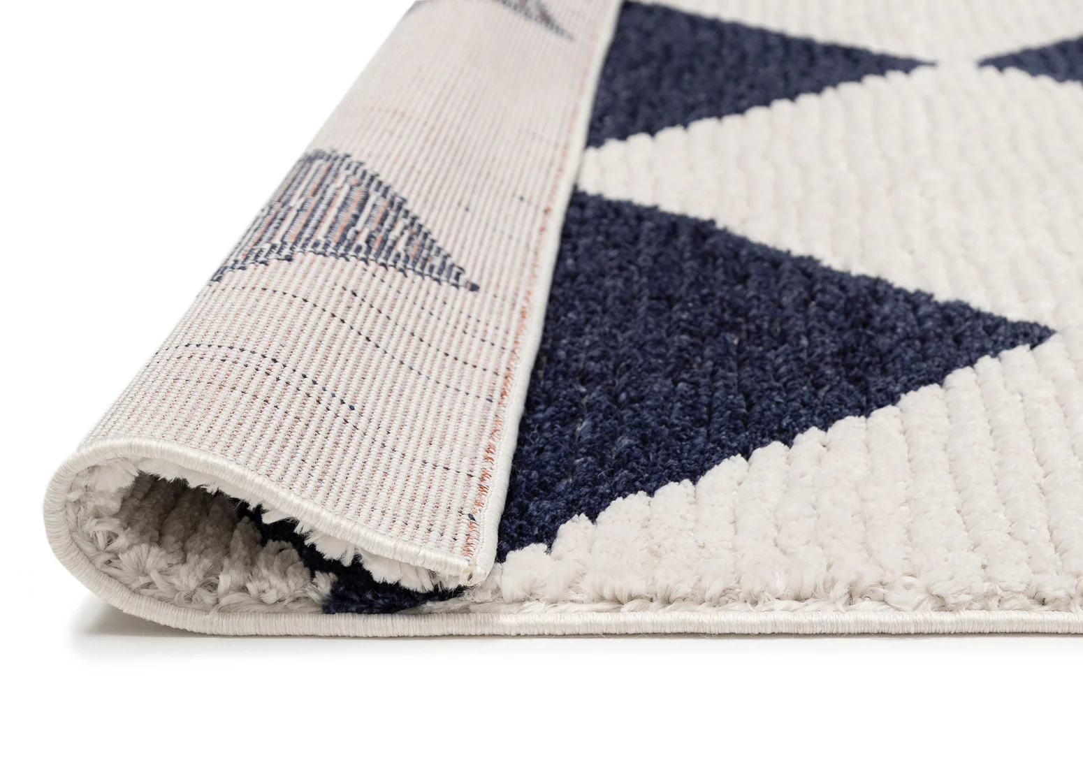 Blythe Ivory and Blue Checkered Rug - Image 10
