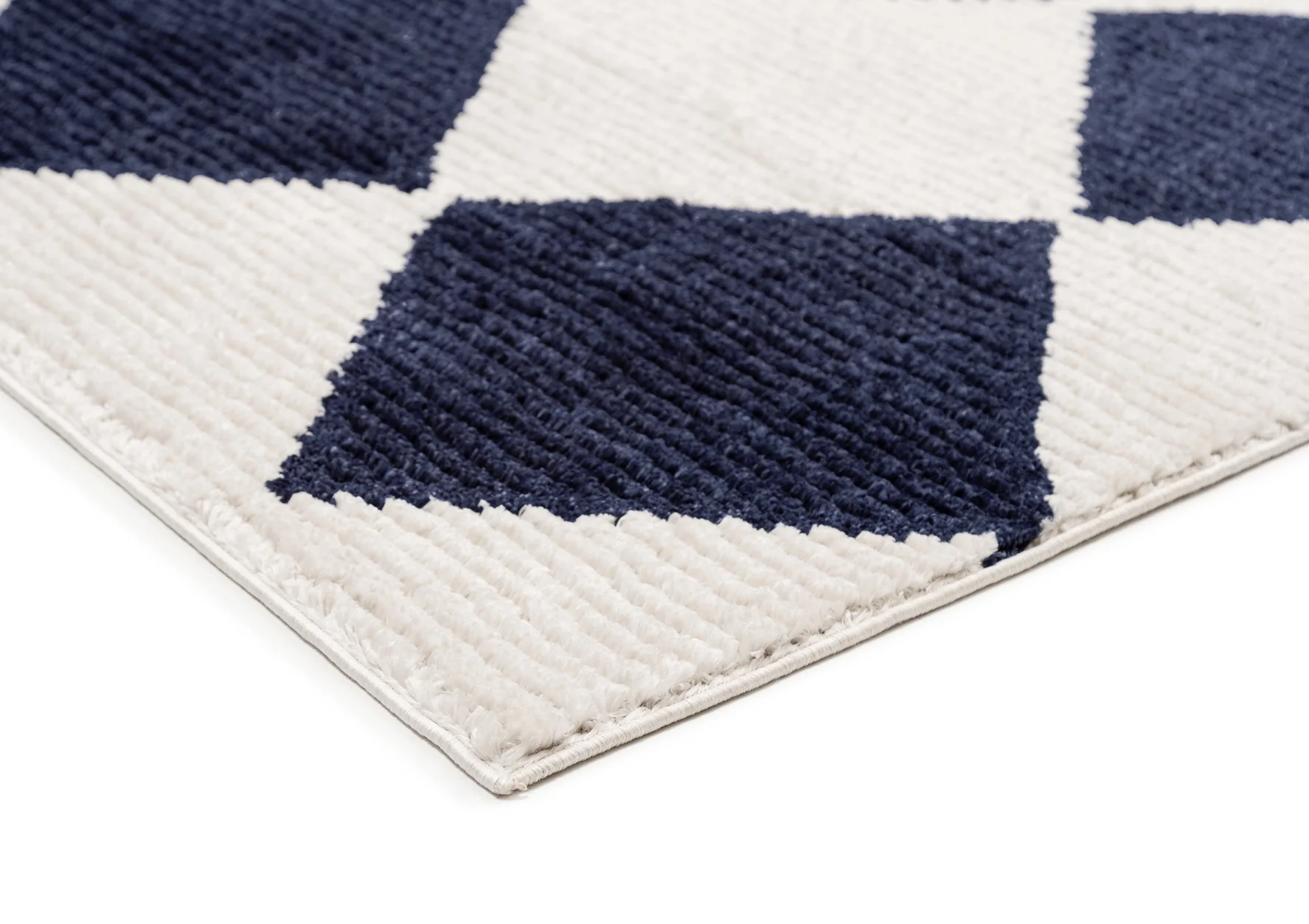 Blythe Ivory and Blue Checkered Rug - Image 8