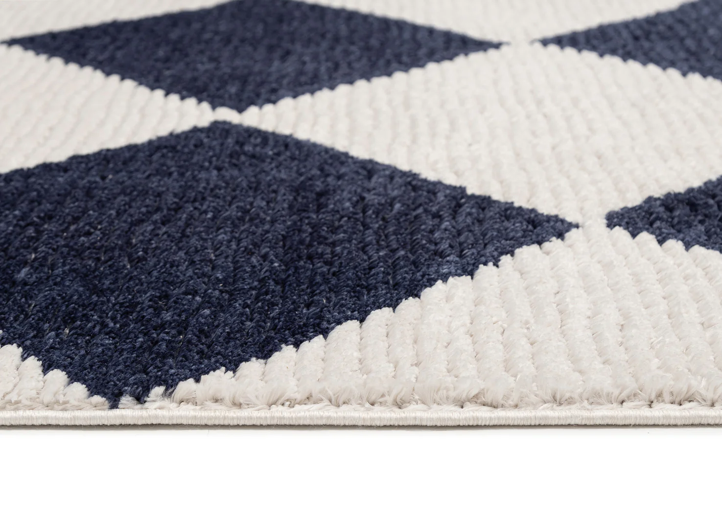 Blythe Ivory and Blue Checkered Rug - Image 9