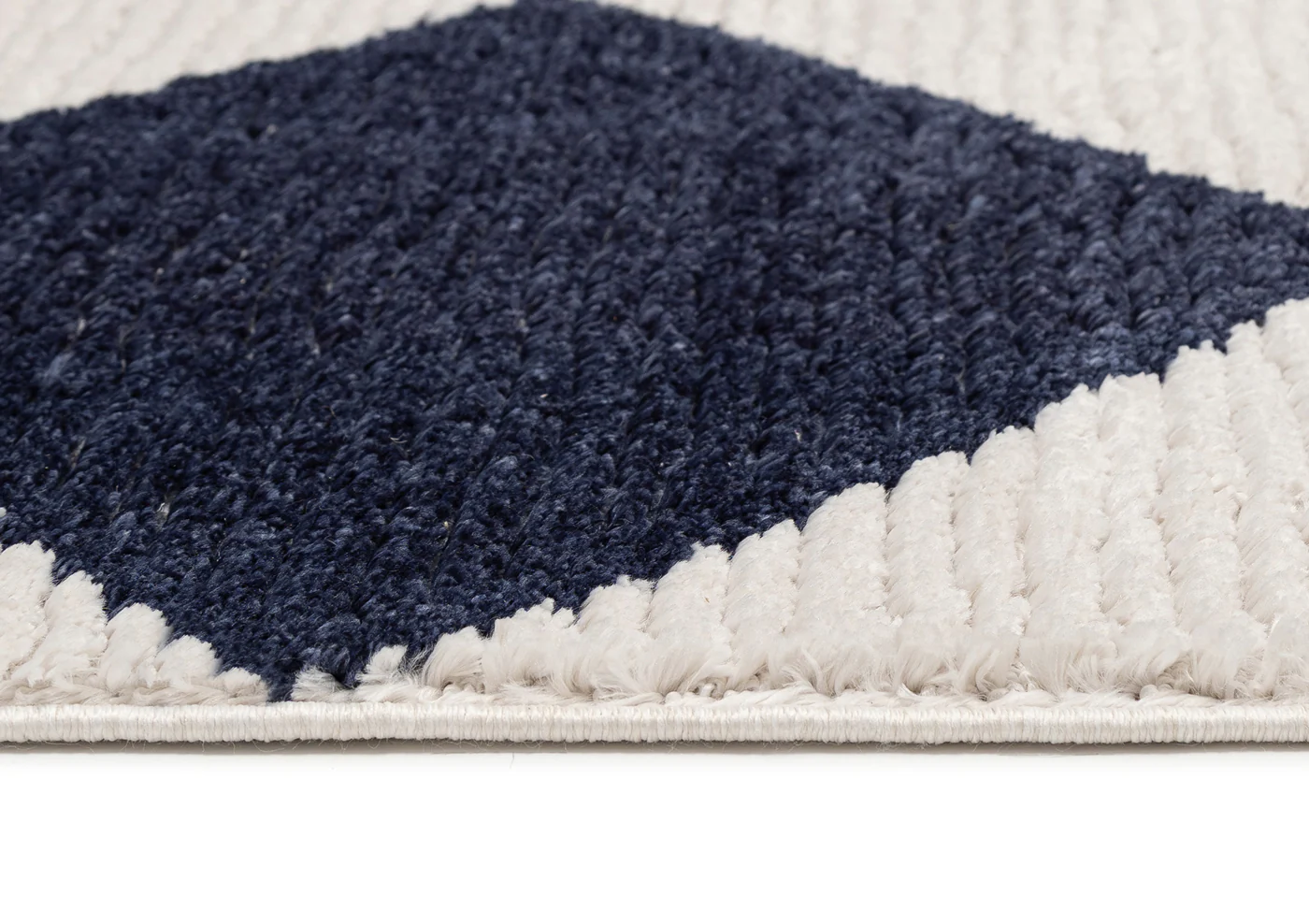 Blythe Ivory and Blue Checkered Runner Rug - Image 7
