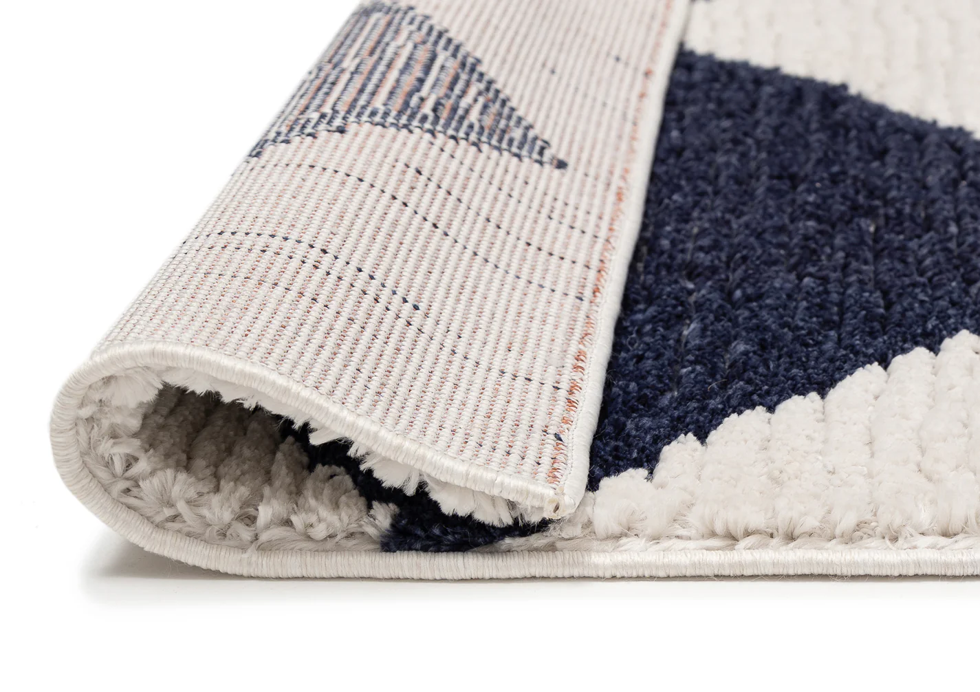 Blythe Ivory and Blue Checkered Runner Rug - Image 8