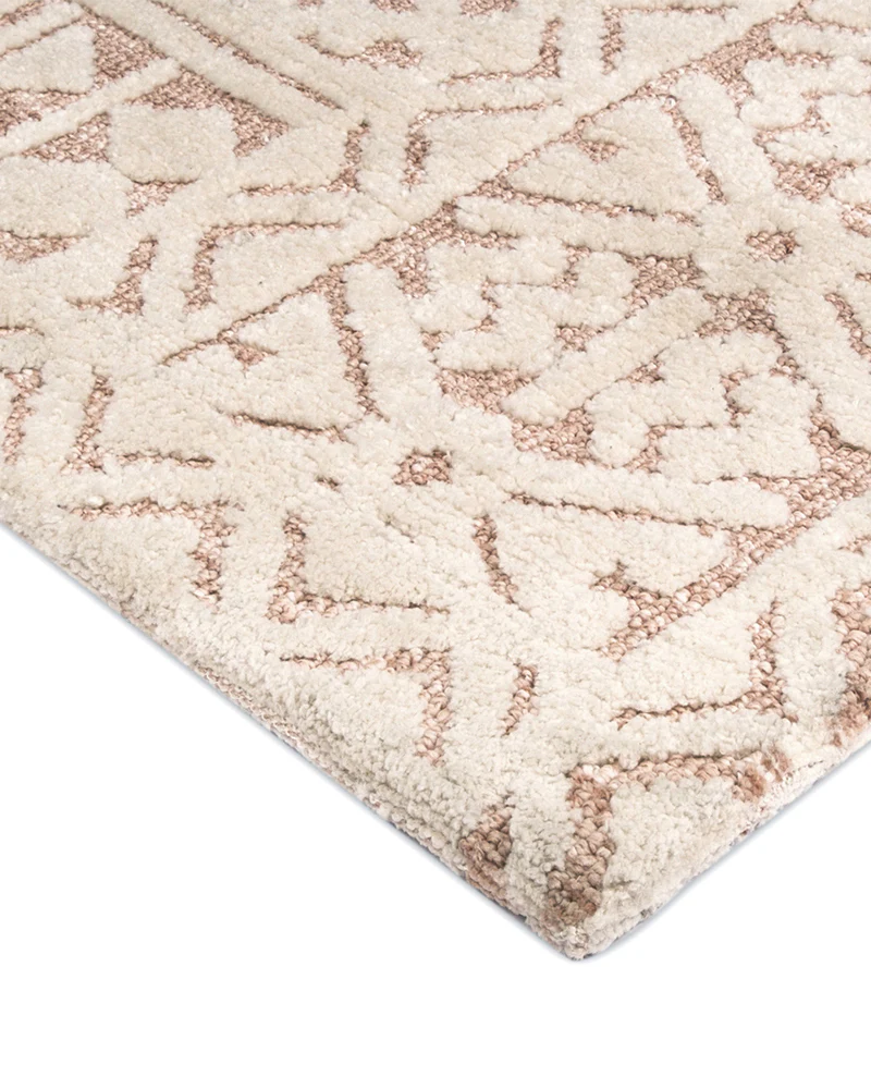 Bobbie Peach and Ivory Textured Tribal Rug - Image 7