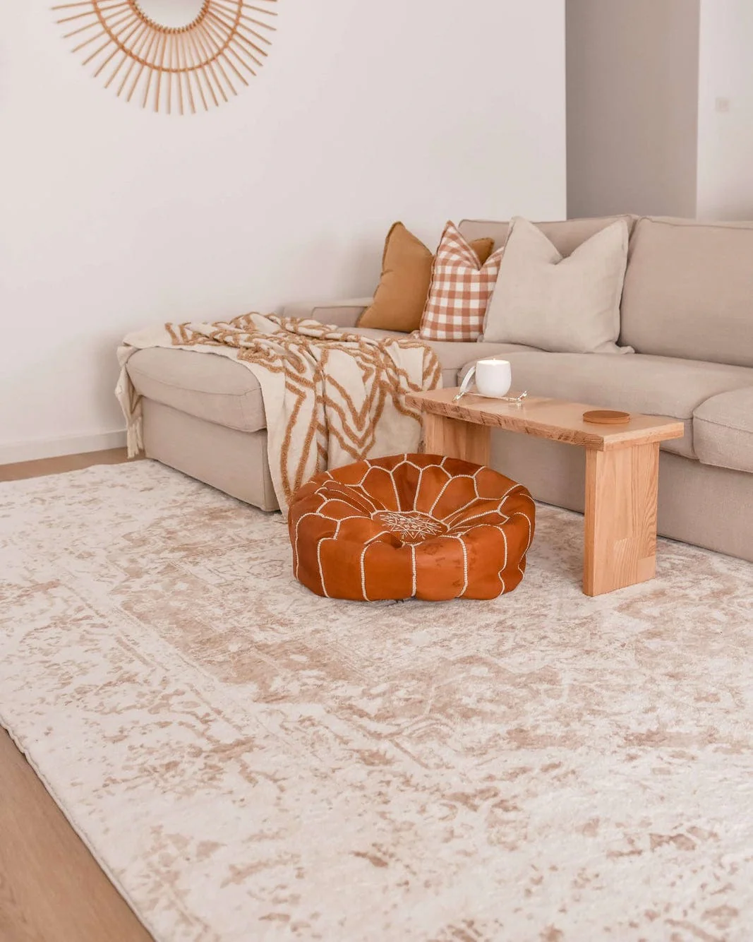 Cabanela Cream and Beige Distressed Washable Rug - Image 15
