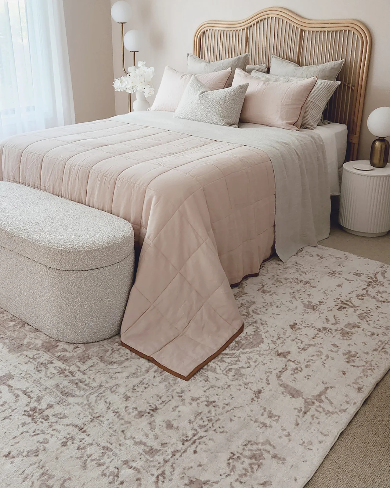 Cabanela Cream and Beige Distressed Washable Rug - Image 9