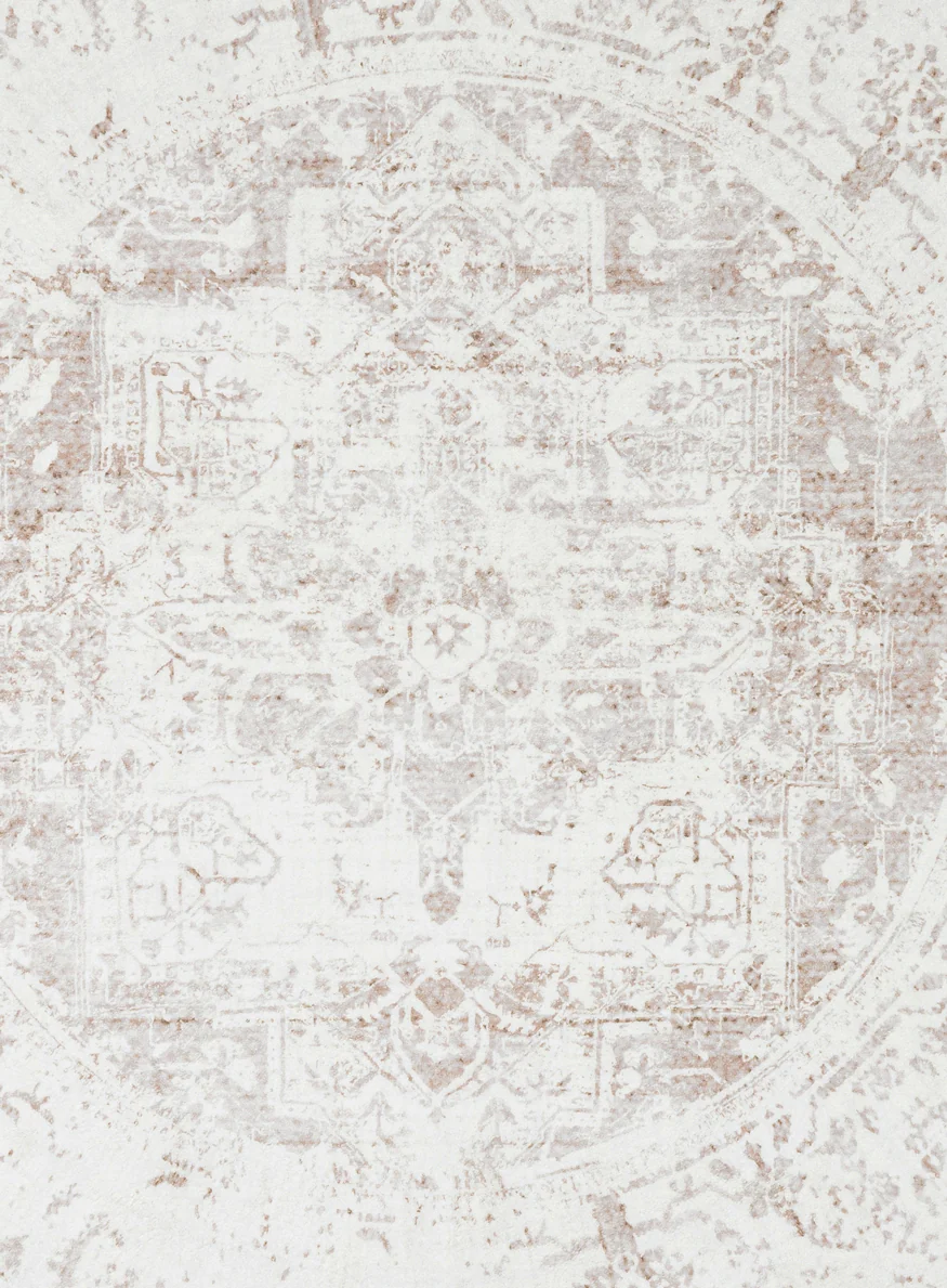 Cabanela Cream and Beige Washable Round Rug - Image 9