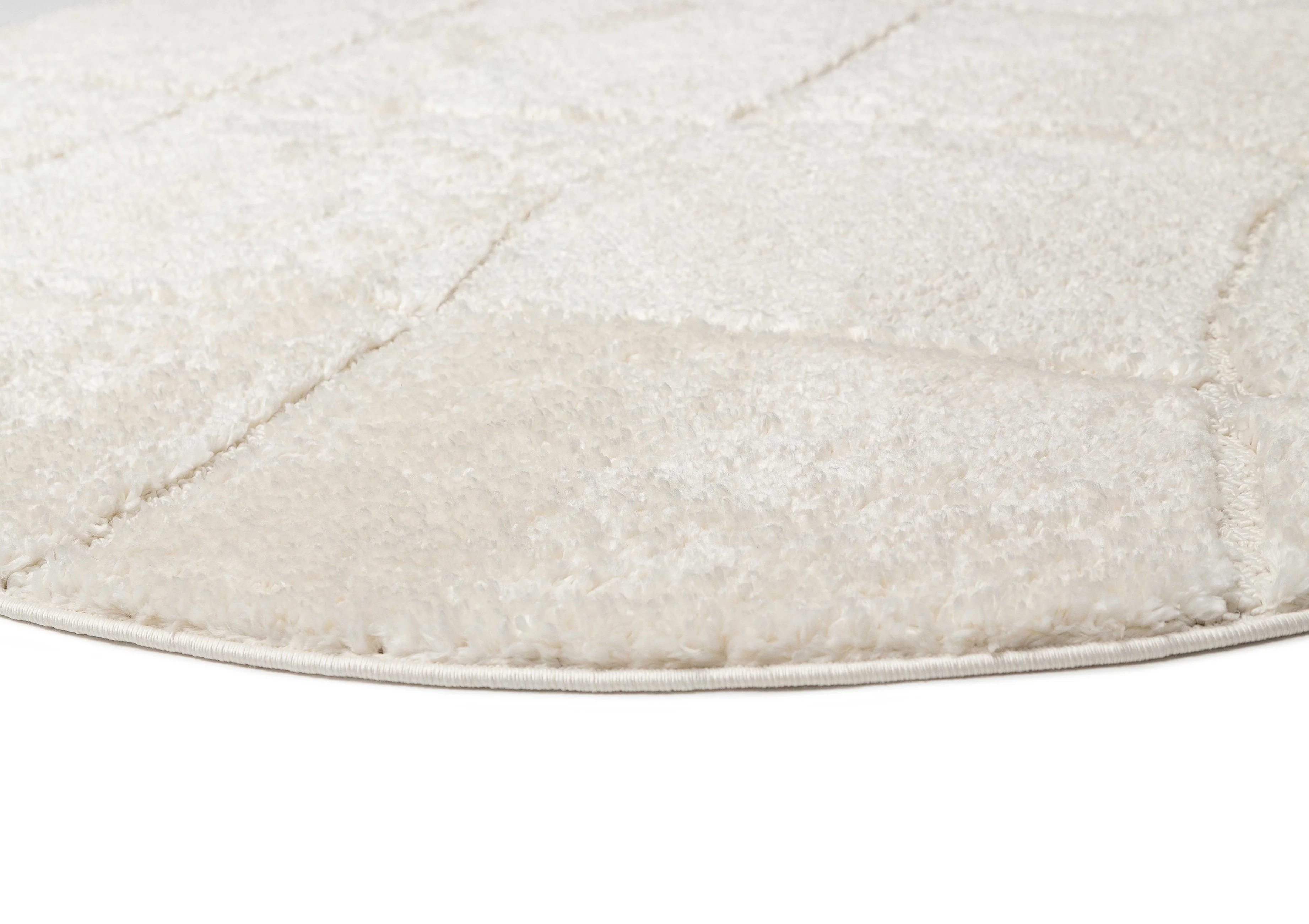 Calypso Ivory Cream Textured Tribal Round Rug - Image 8