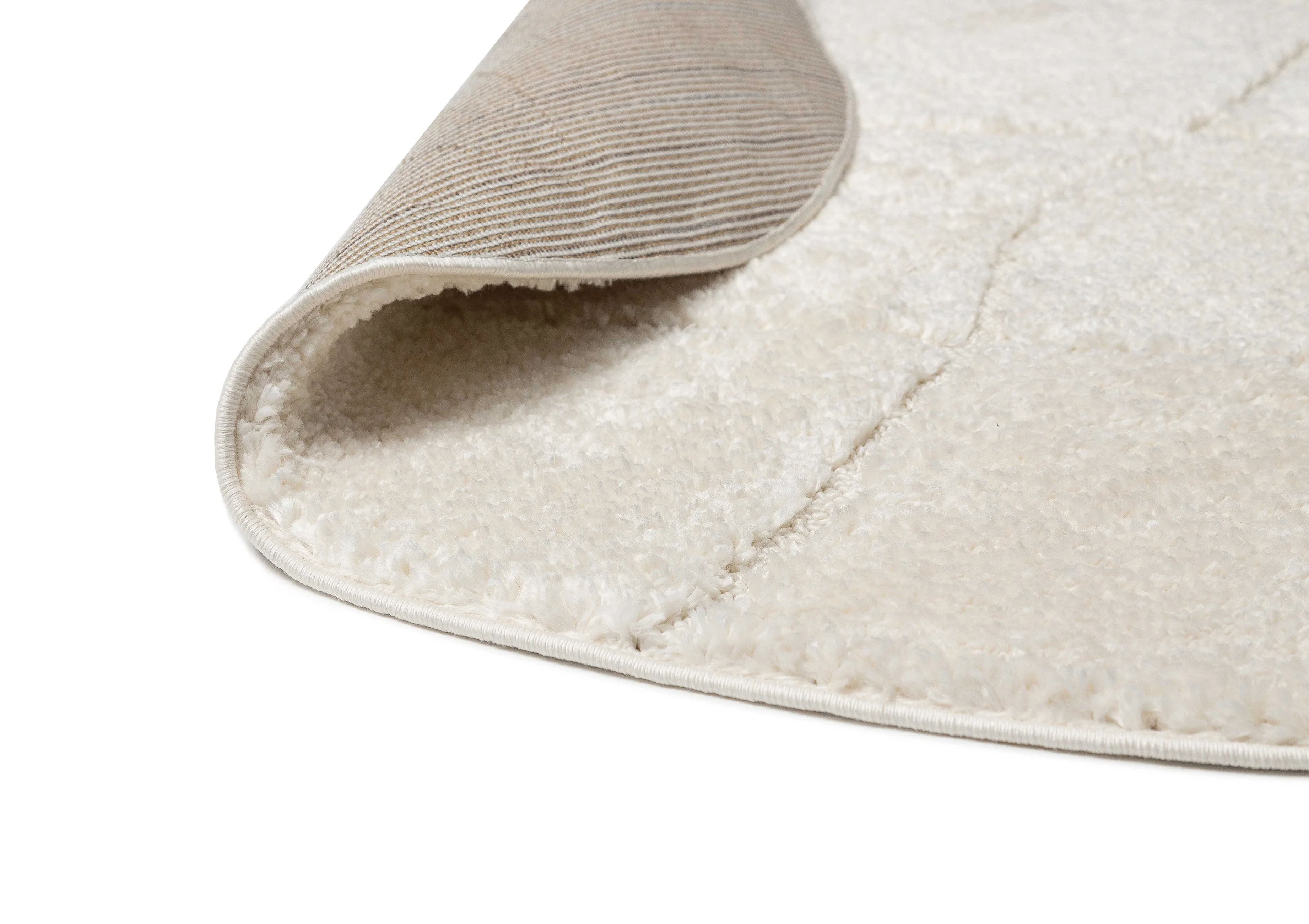 Calypso Ivory Cream Textured Tribal Round Rug - Image 9